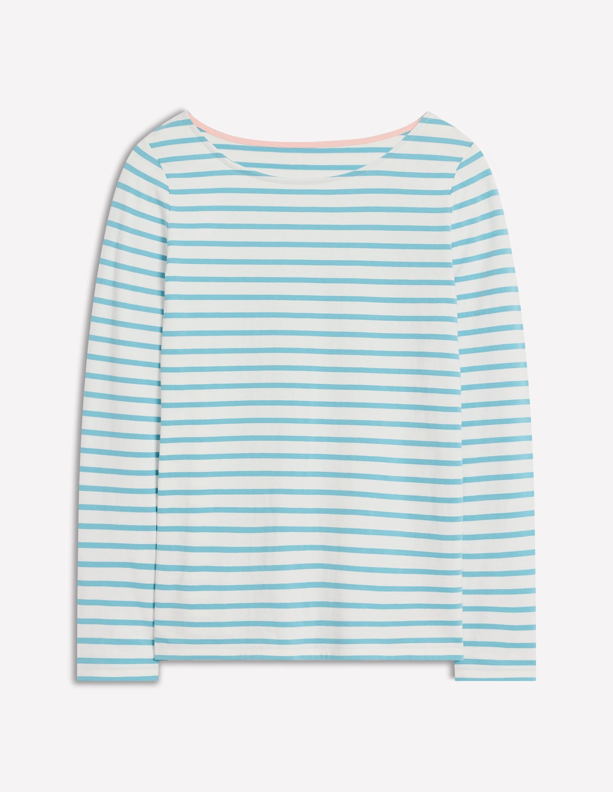 Ella Long Sleeve Breton-Ivory, Duck Egg Blue - Image 5