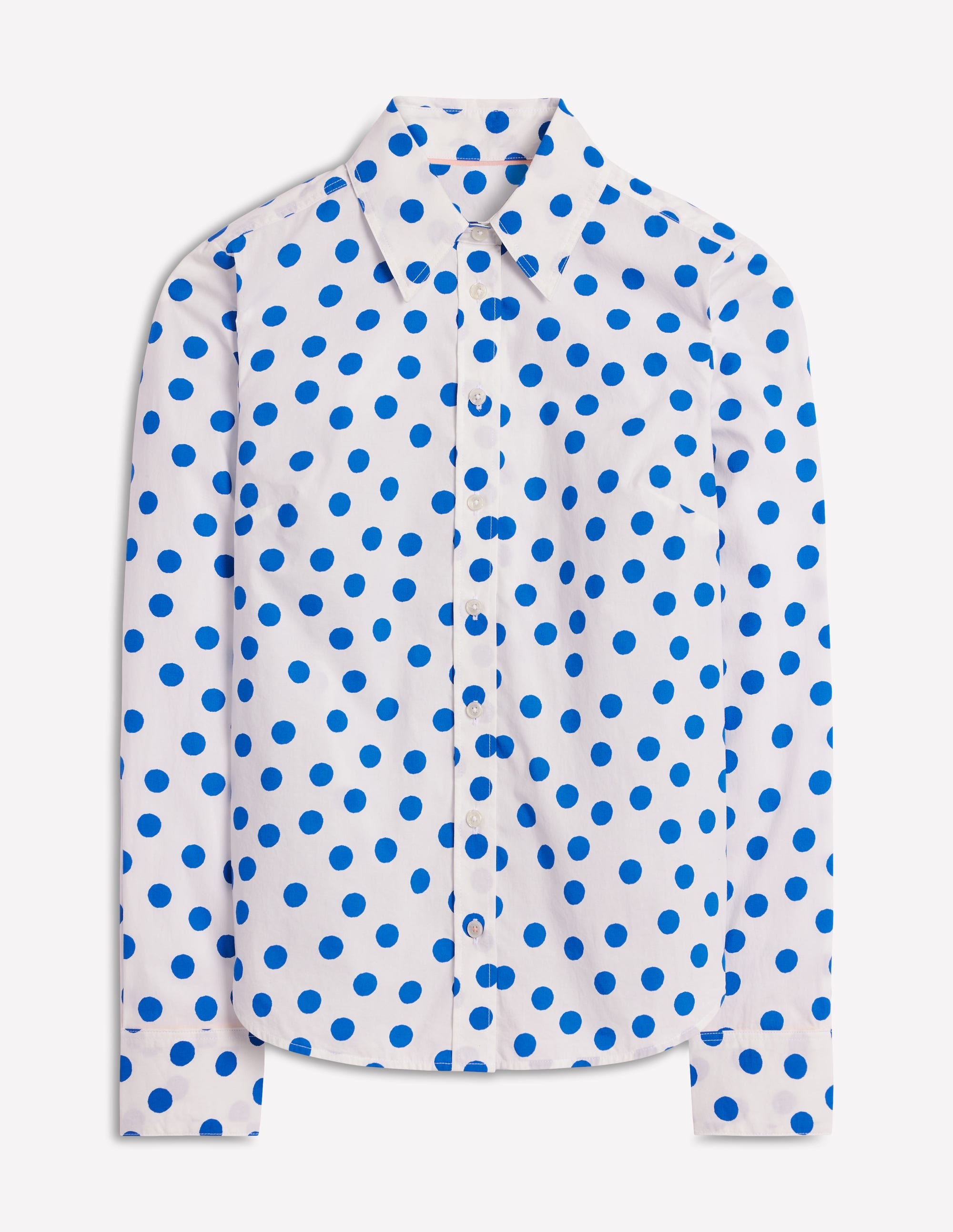 Sienna Cotton Shirt-Ivory, Blue Abstract Dot - Image 6