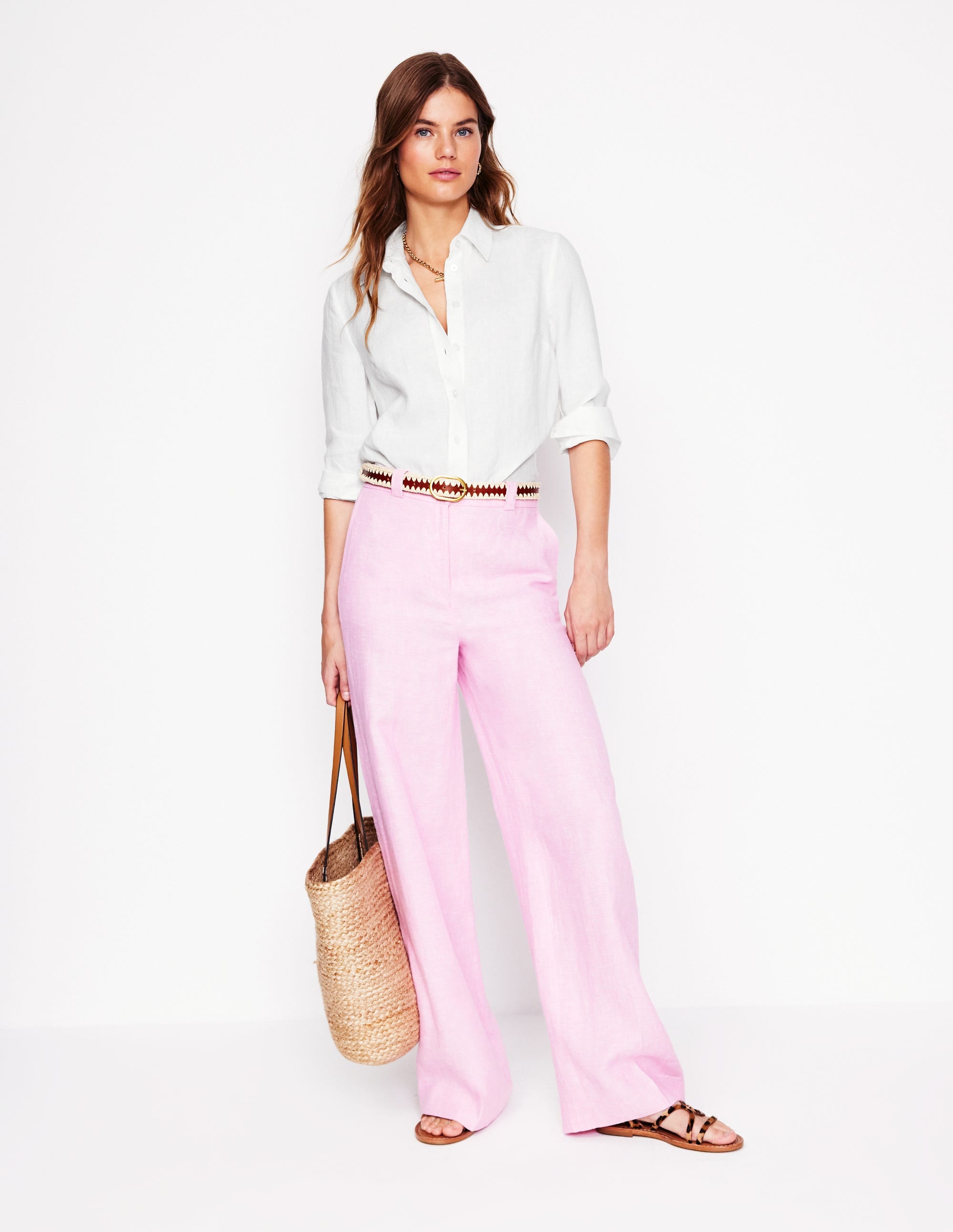 Sienna Linen Shirt-White - Image 5