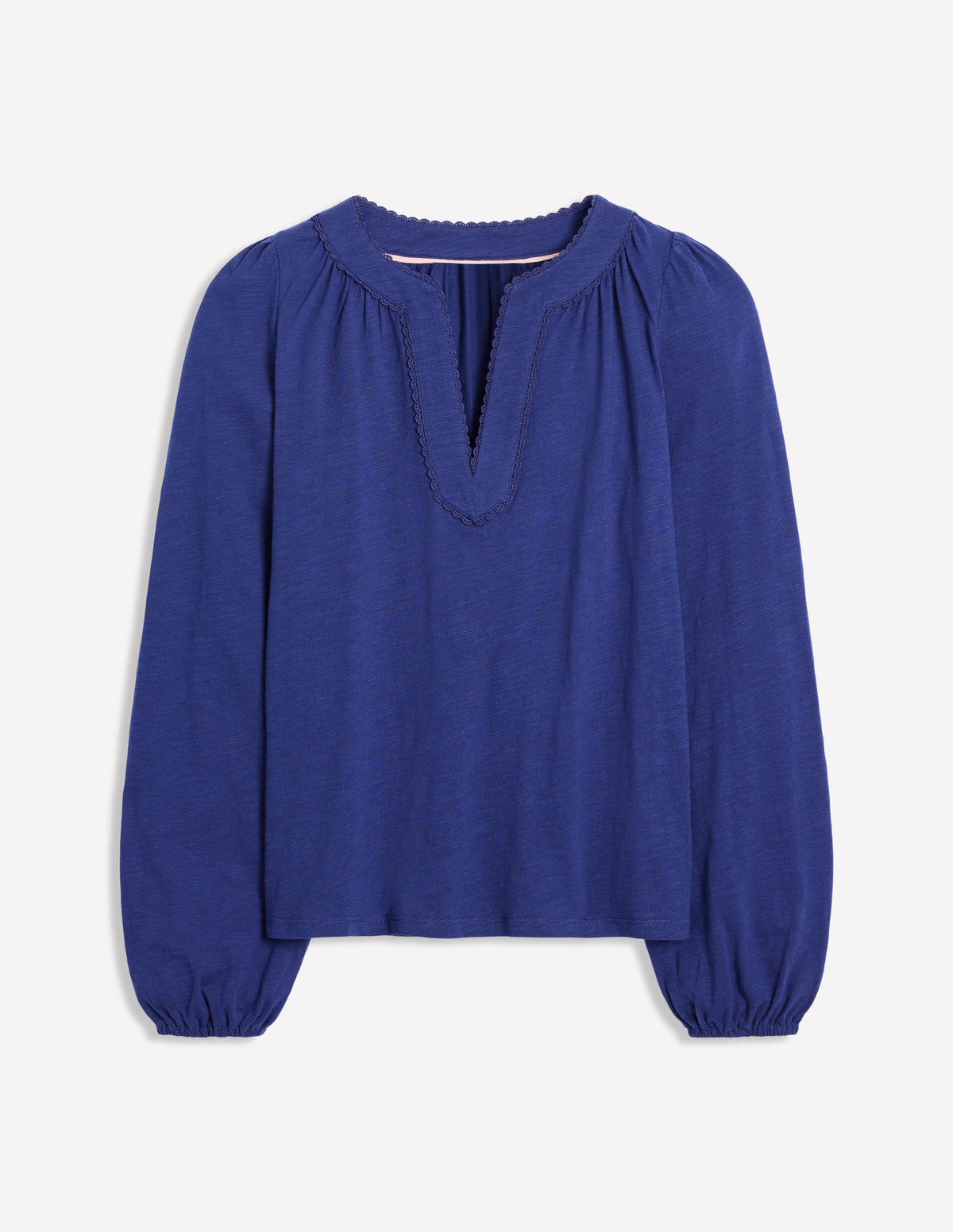 Ava Long Sleeve Trim Top-Starboard Blue - Image 5