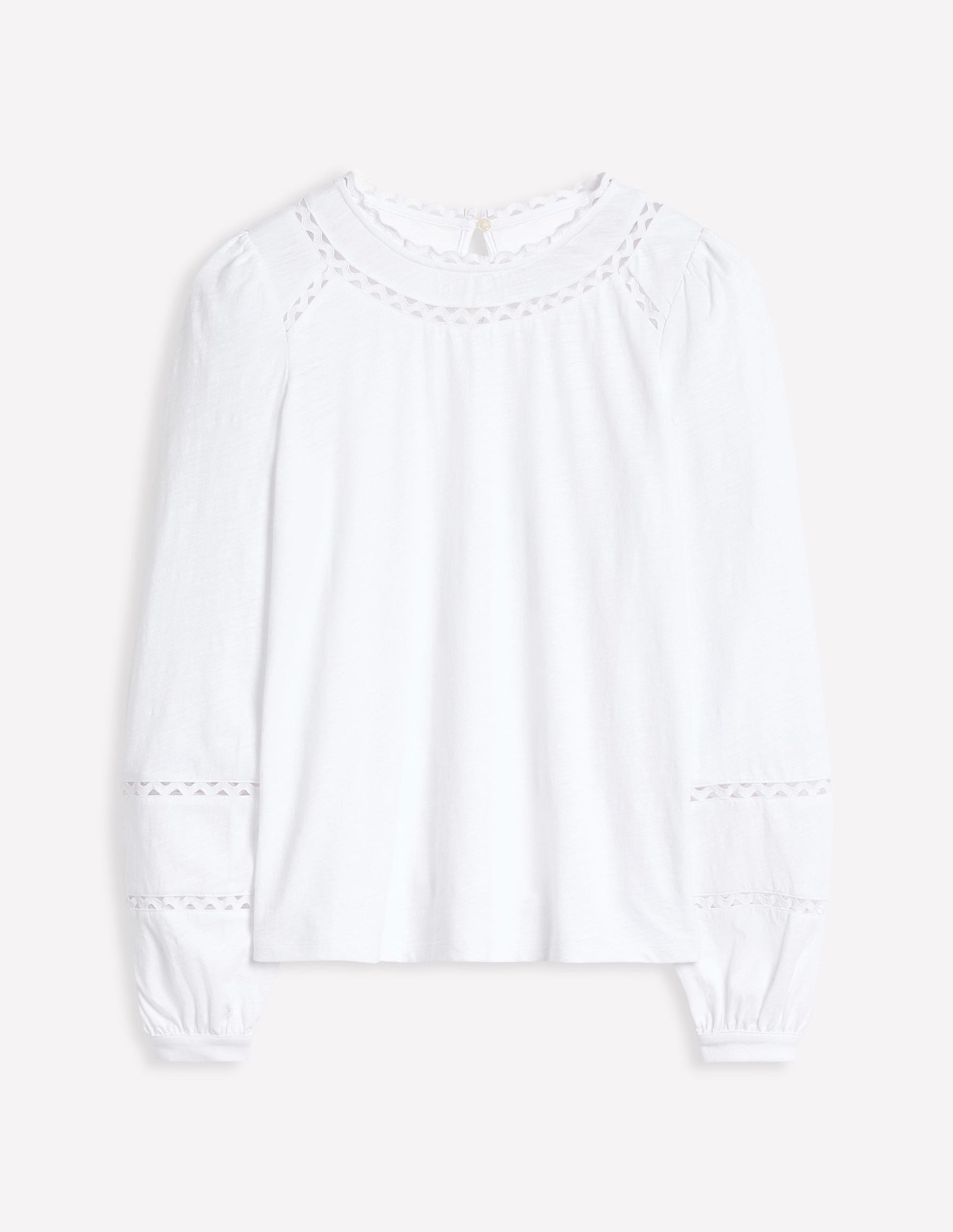 Daisy Long Sleeve Top-White-6