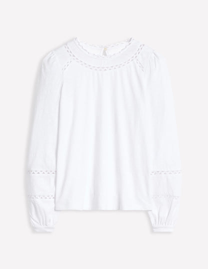 Daisy Long Sleeve Top-White-6