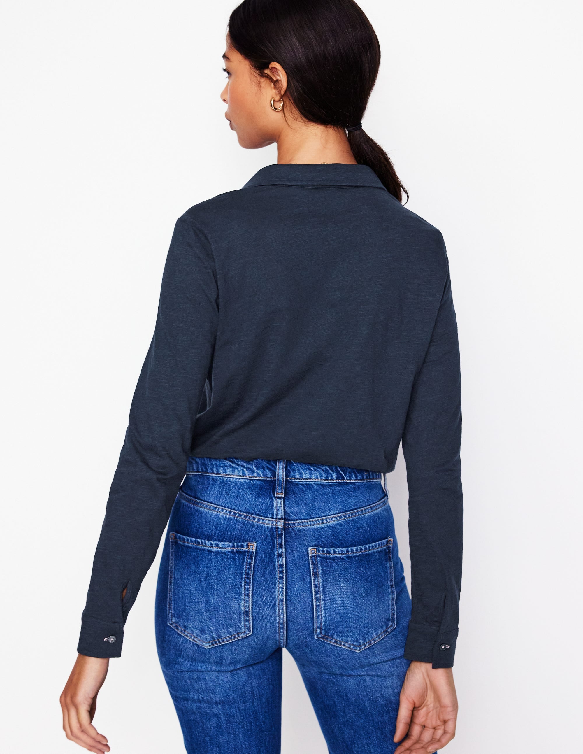 Amy Jersey Shirt-Navy - Image 3