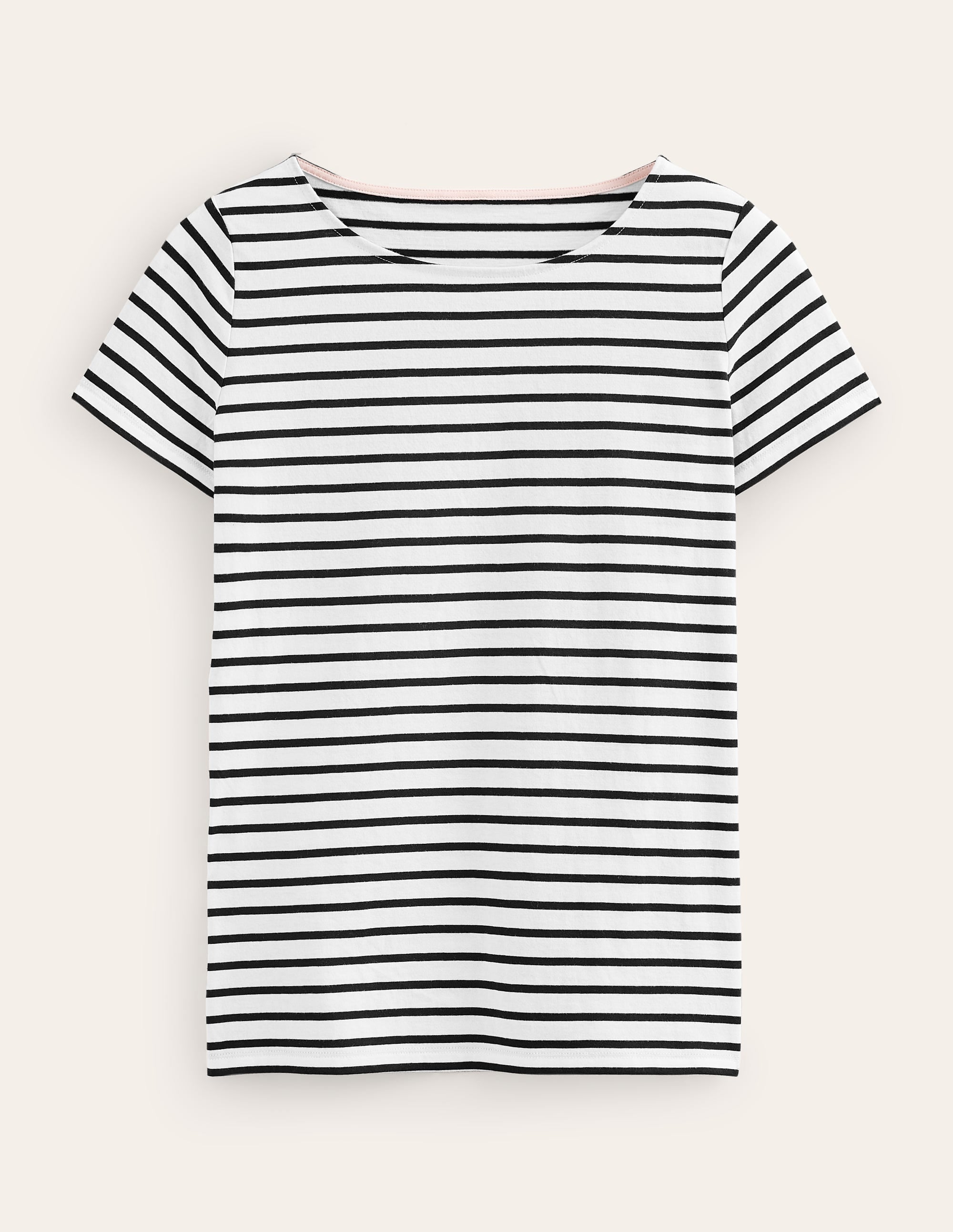Ella Short Sleeve Breton-Ivory, Black - Image 5