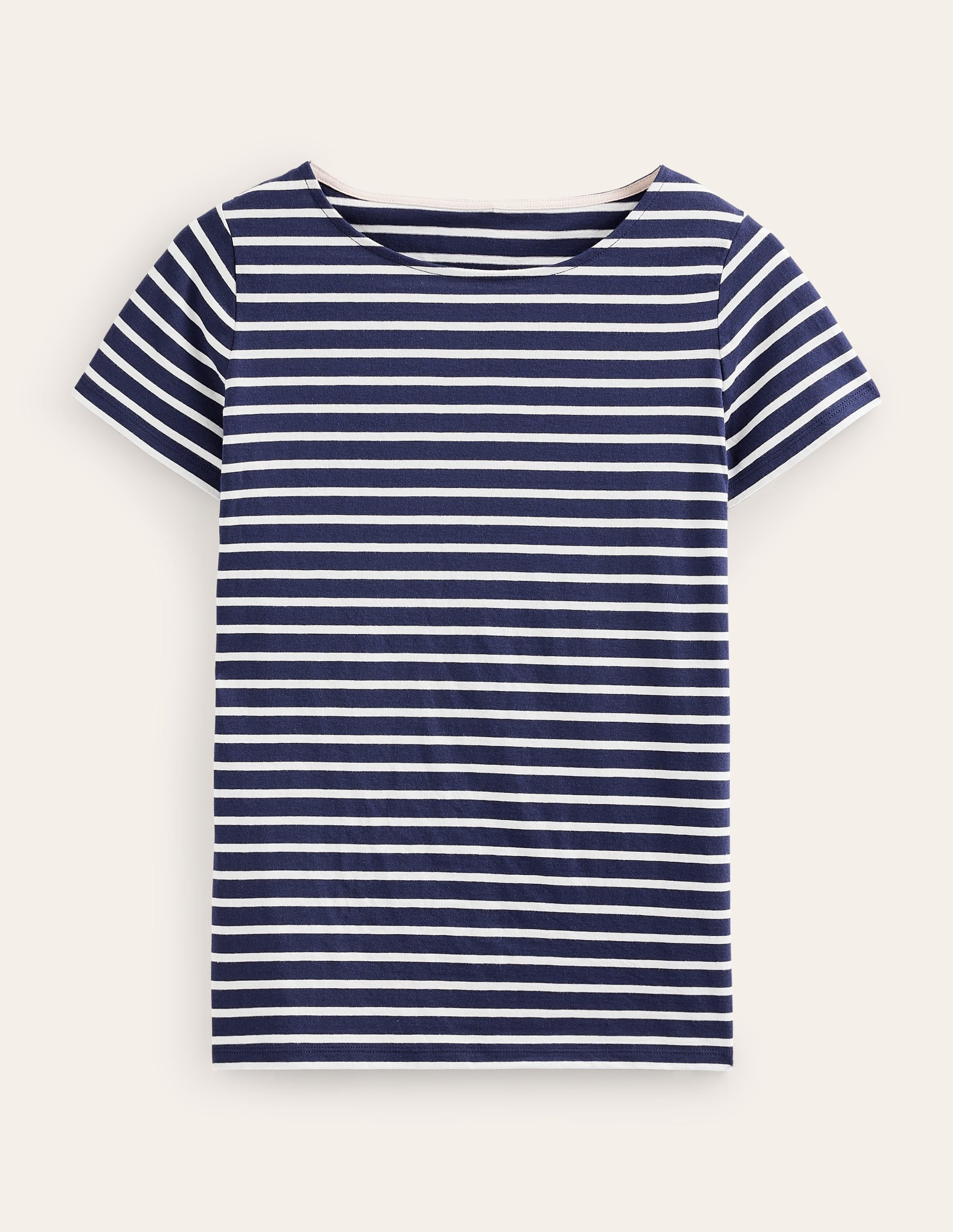 Ella Short Sleeve Breton-Navy, Ivory - Image 4