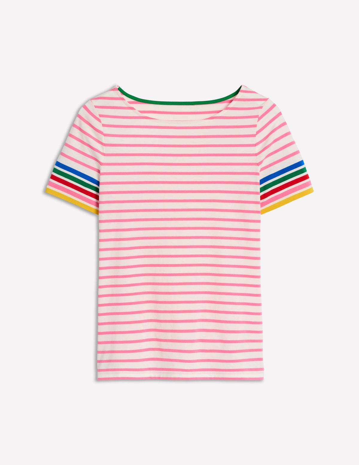 Ella Short Sleeve Breton-Pink Rose Multi Sleeve Stripe - Image 5