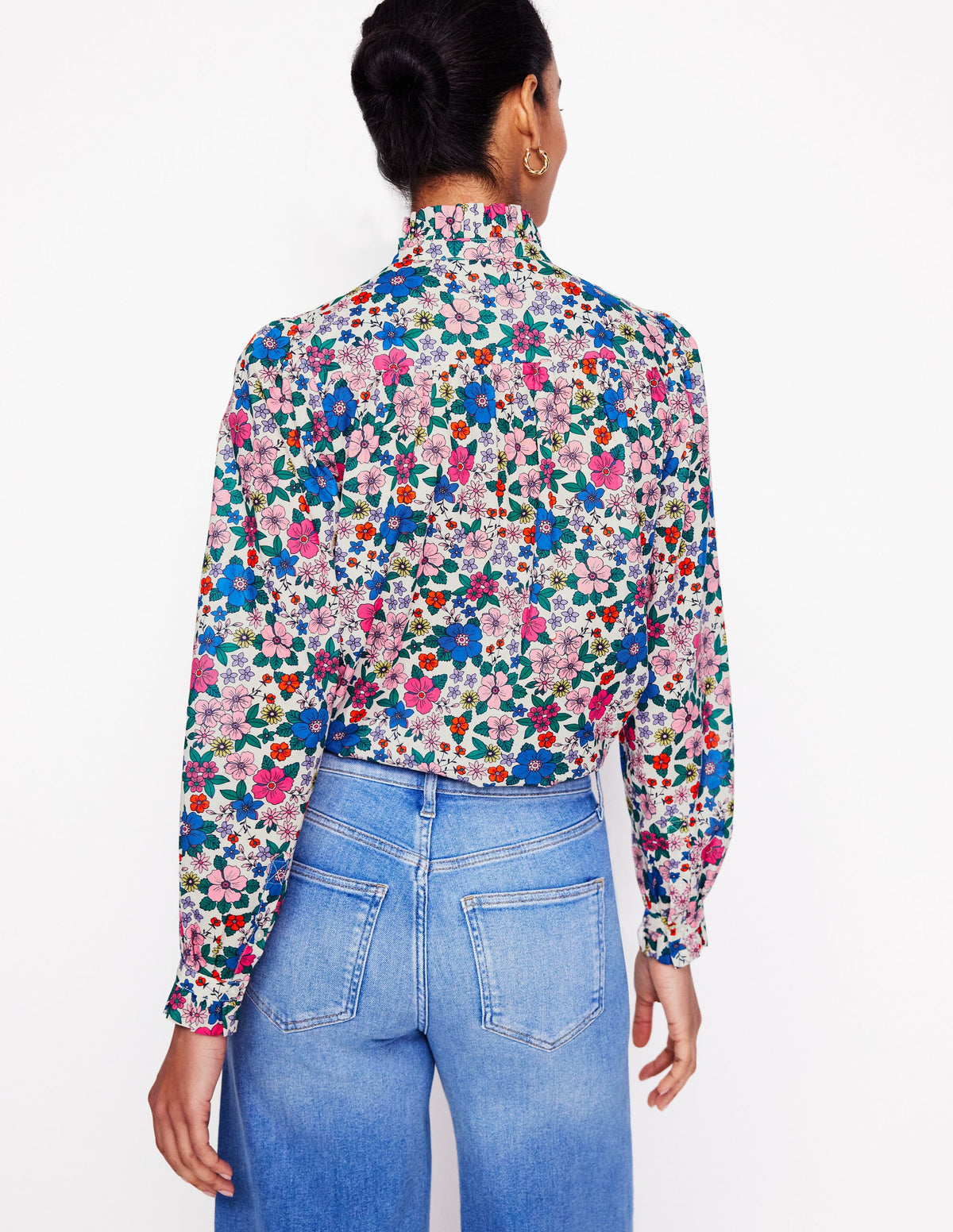 Felicity Cotton Blouse-Multi, Blossom Scatter - Image 4
