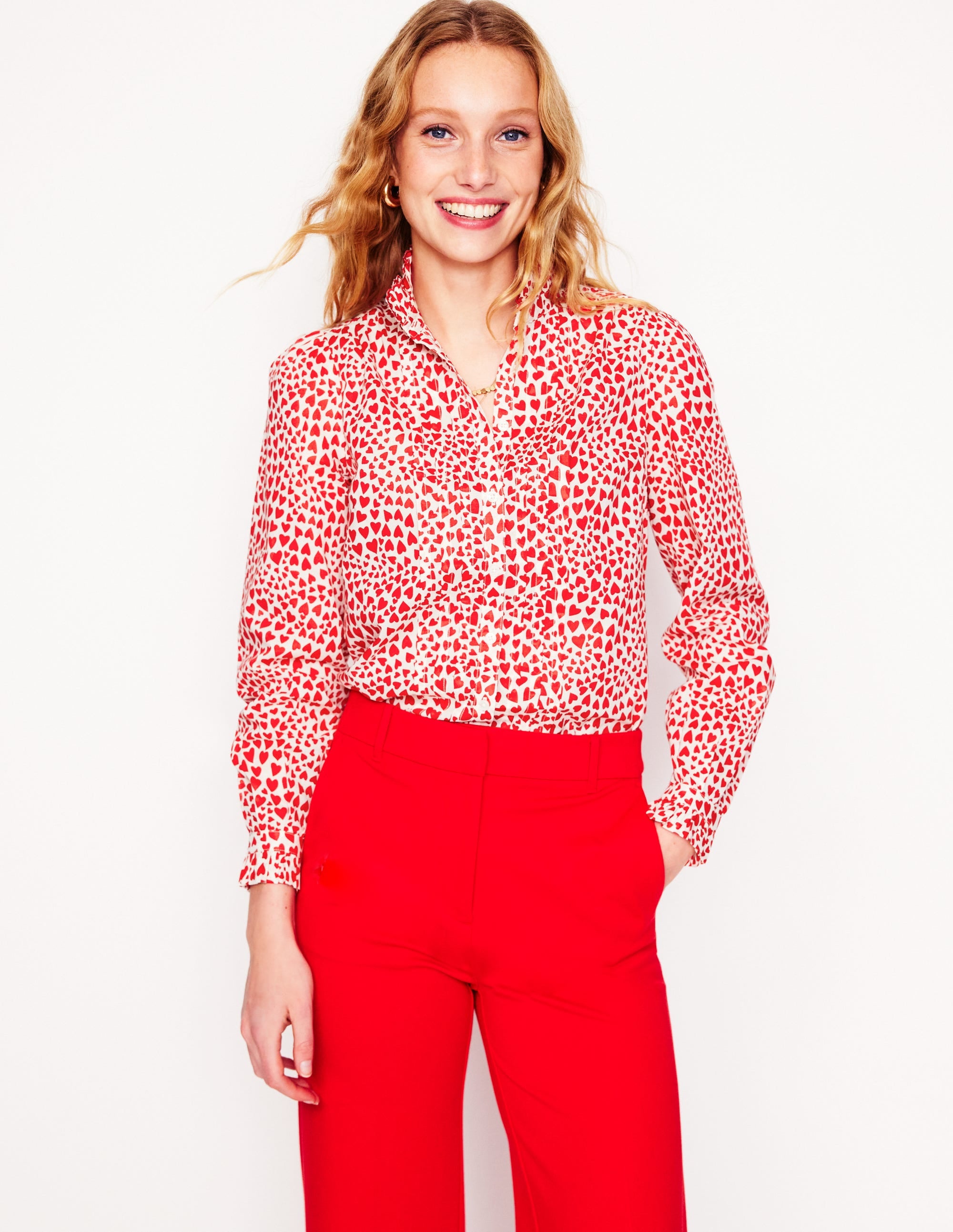 Felicity Cotton Blouse-Ivory, Heart Cluster - Image 2