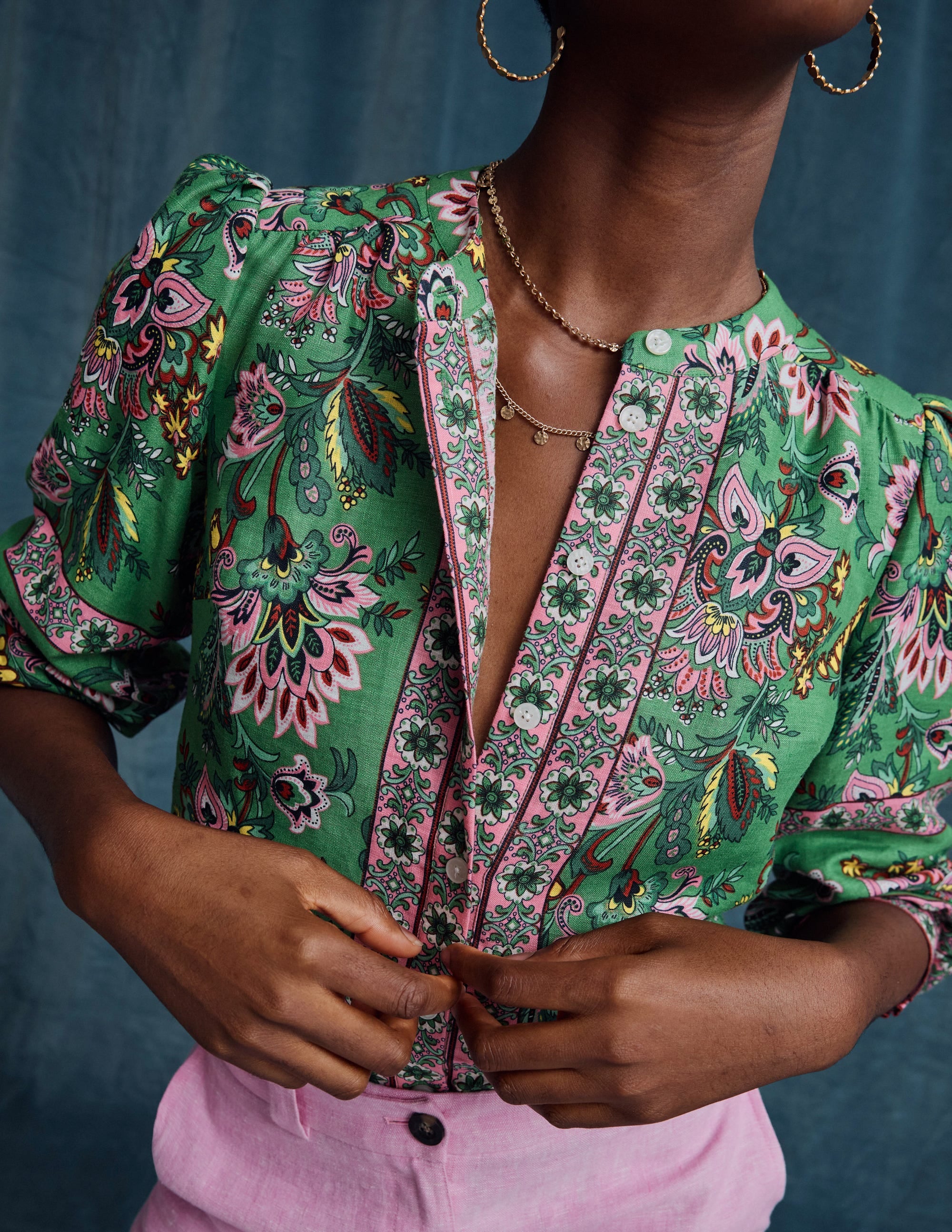 Alicia Linen Top-Botanica Terrace - Image 2