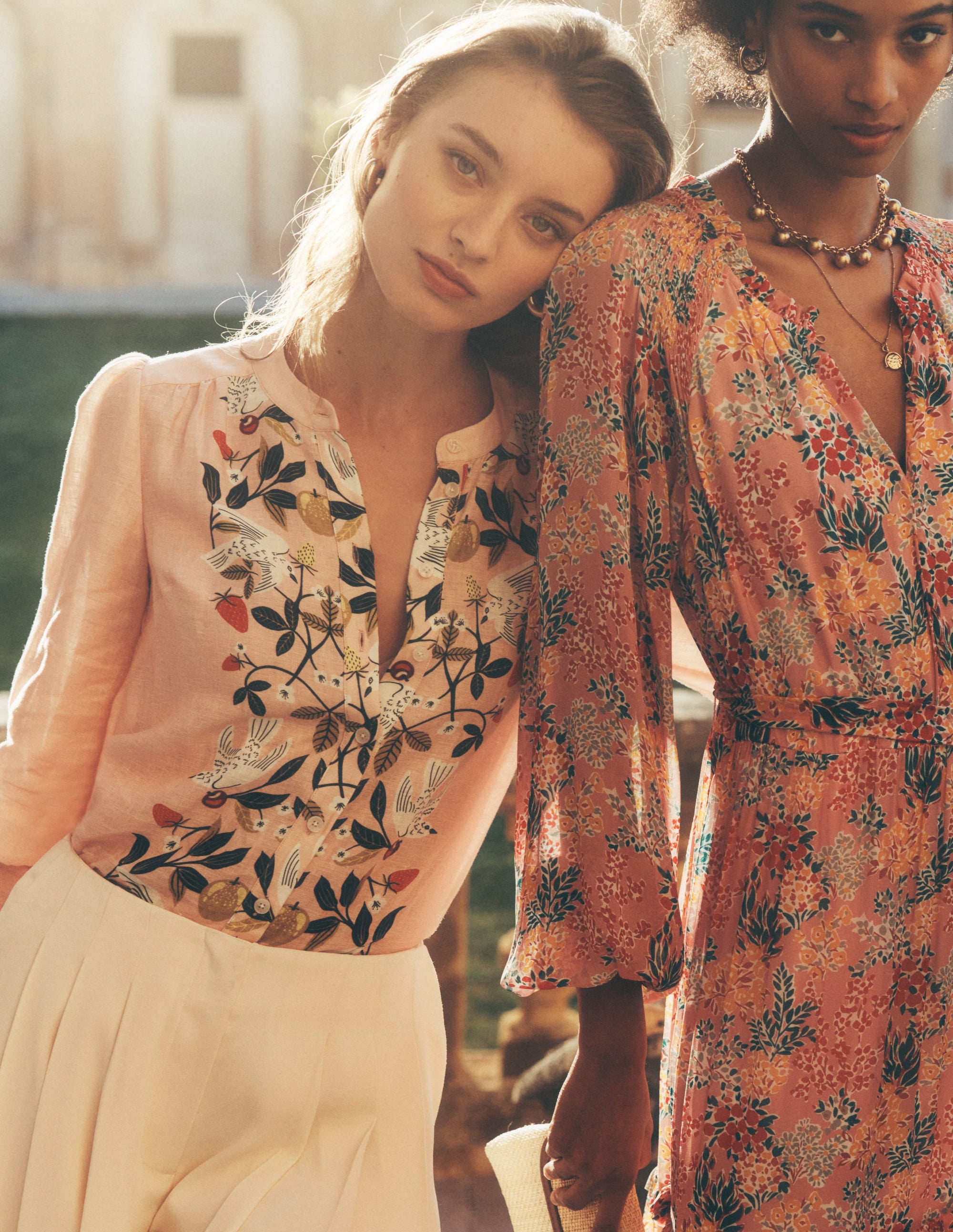 Alicia Linen Top-Provence Pink, Bird Paradise - Image 2