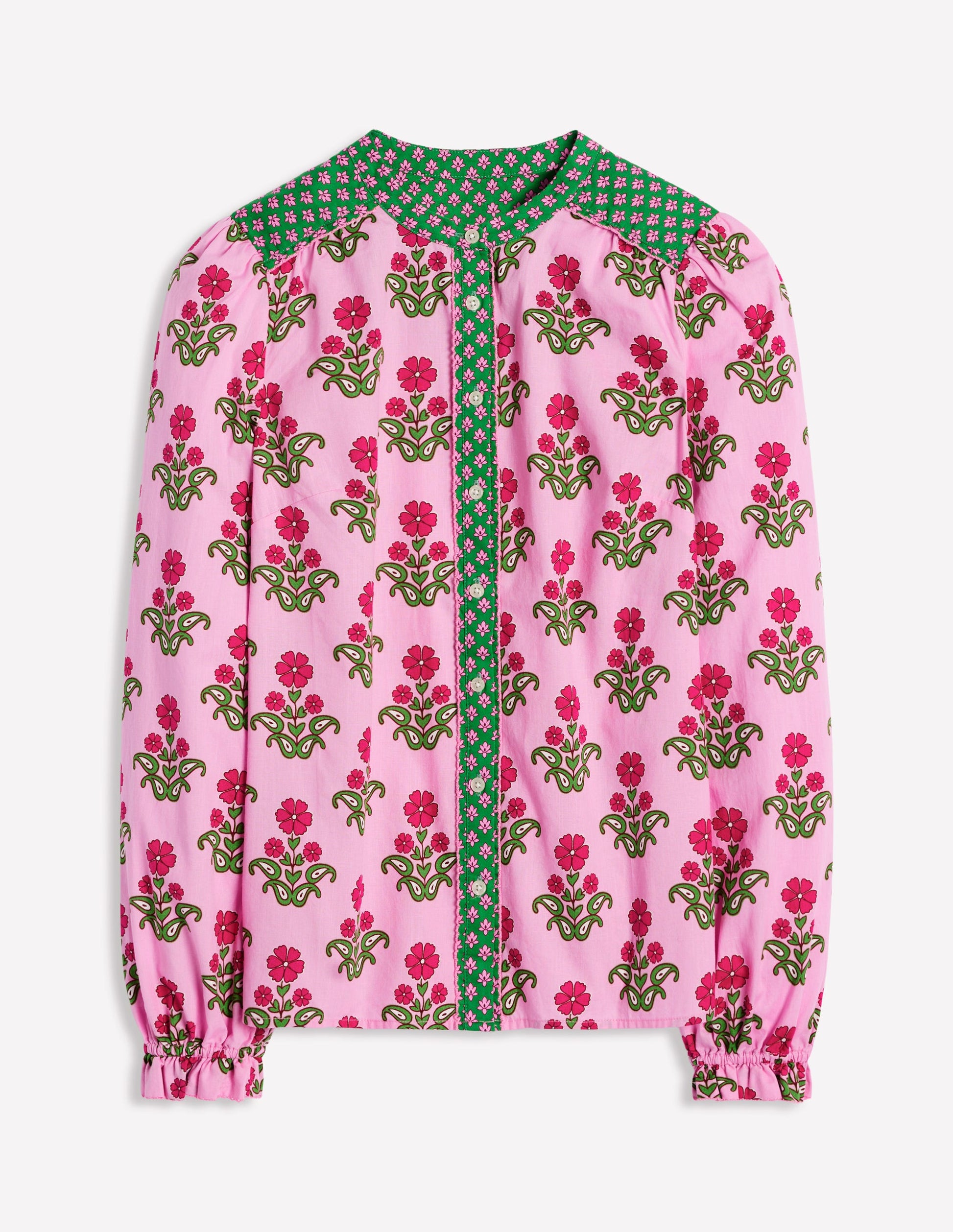 Arabella Cotton Blouse-Meadowsweet Pink, Pansy Stamp-6