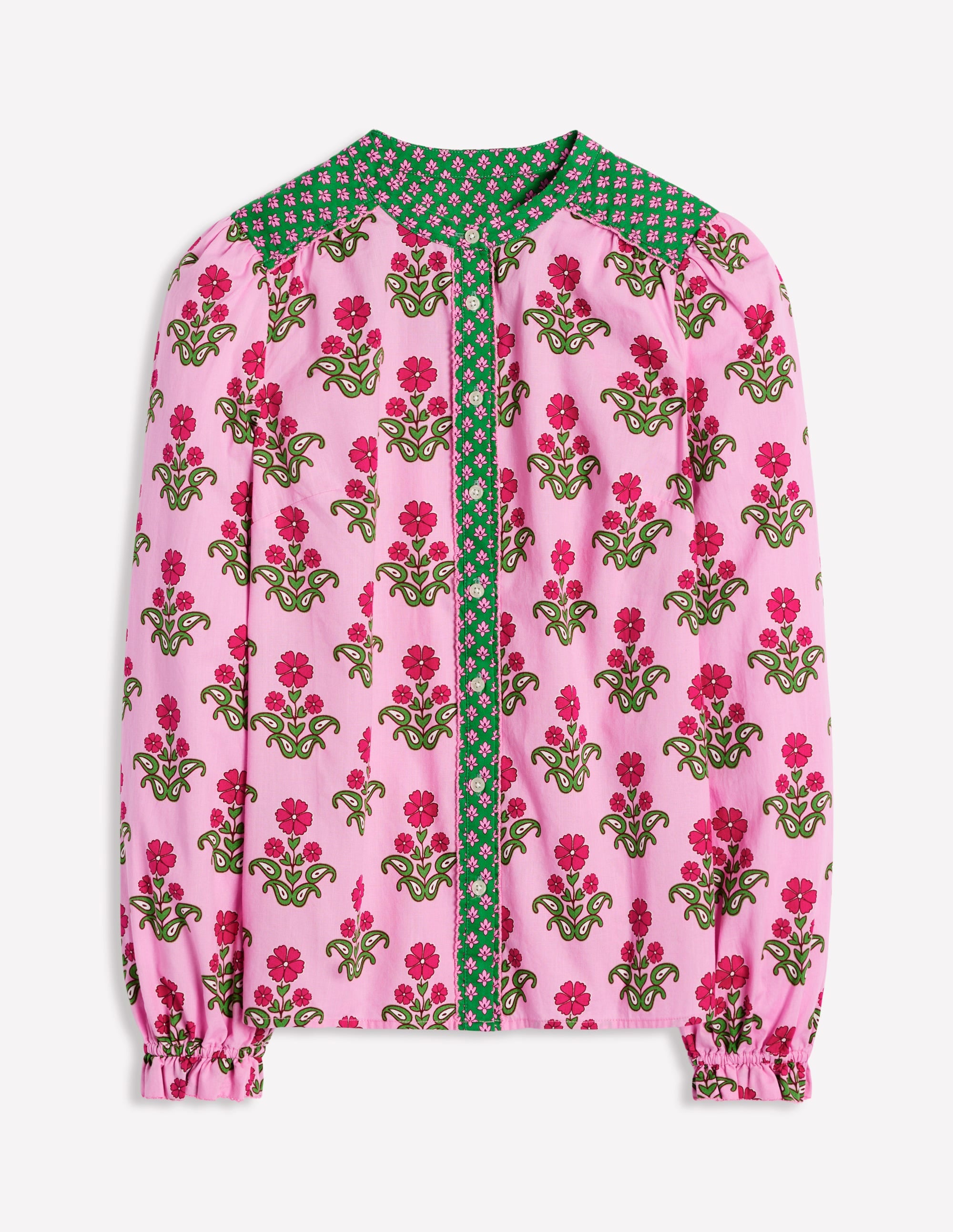 Arabella Cotton Blouse-Meadowsweet Pink, Pansy Stamp - Image 6