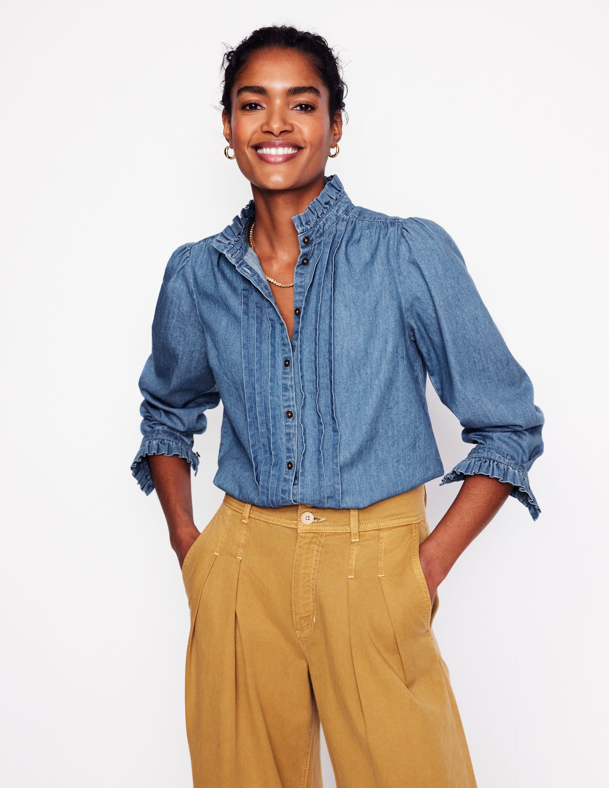 Felicity Denim Blouse-Light Authentic - Image 1