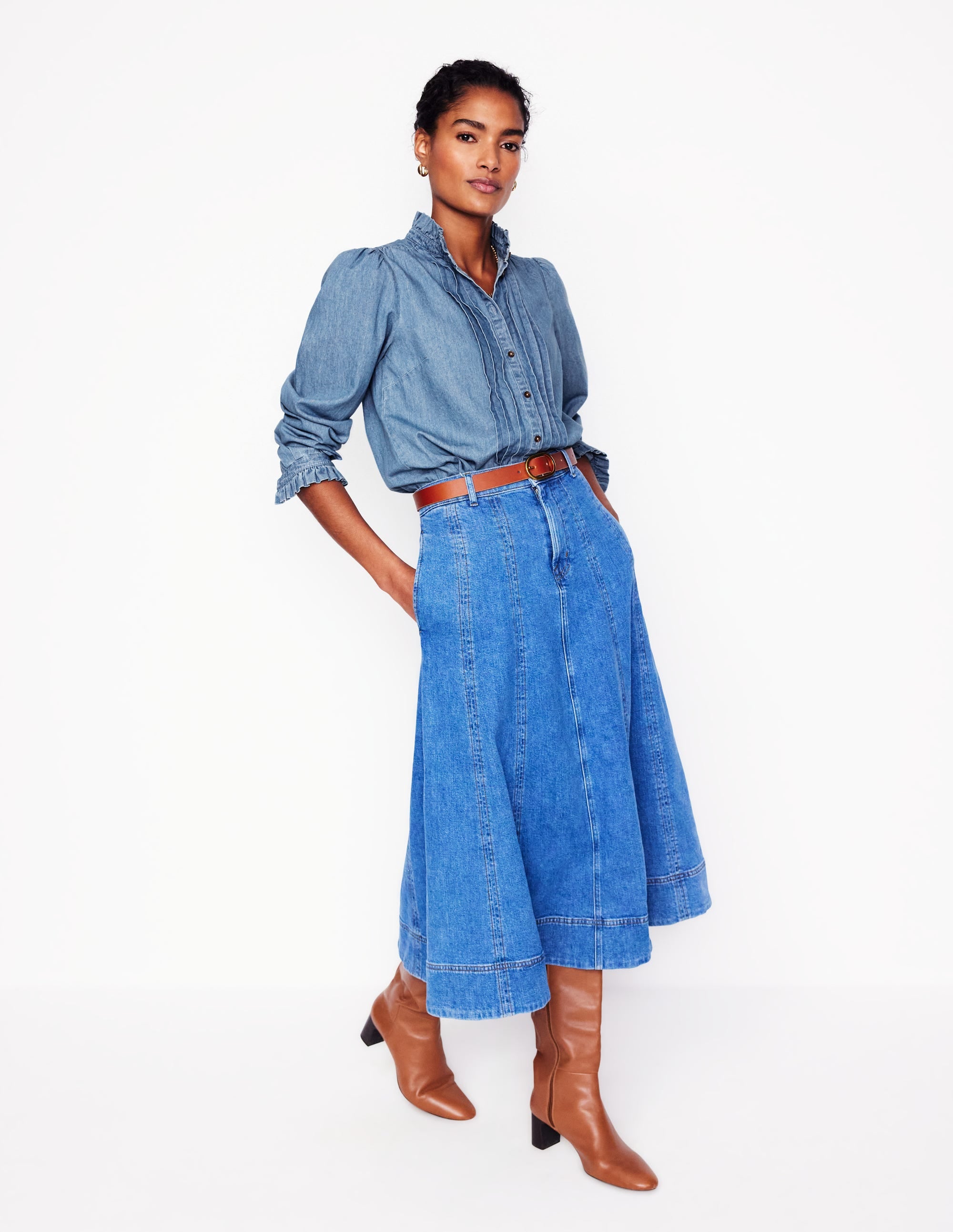 Felicity Denim Blouse-Light Authentic - Image 5