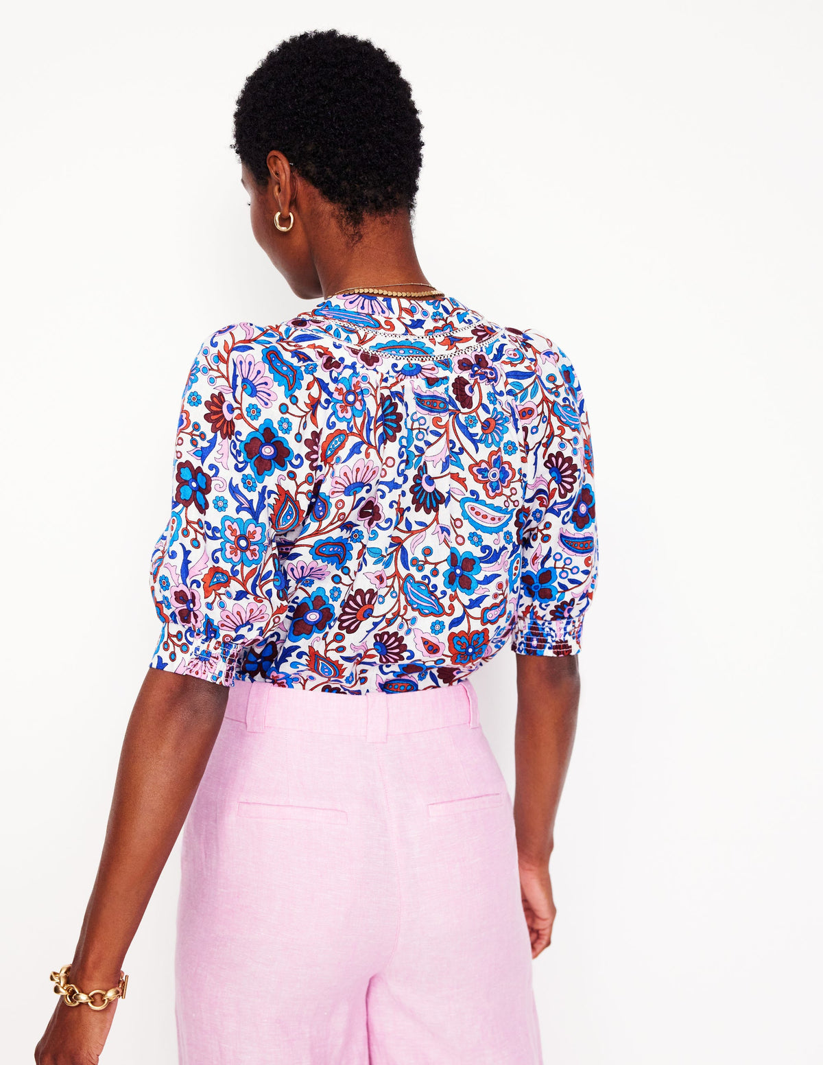 Bea Linen Top-Multi, Oriental Paradise - Image 3