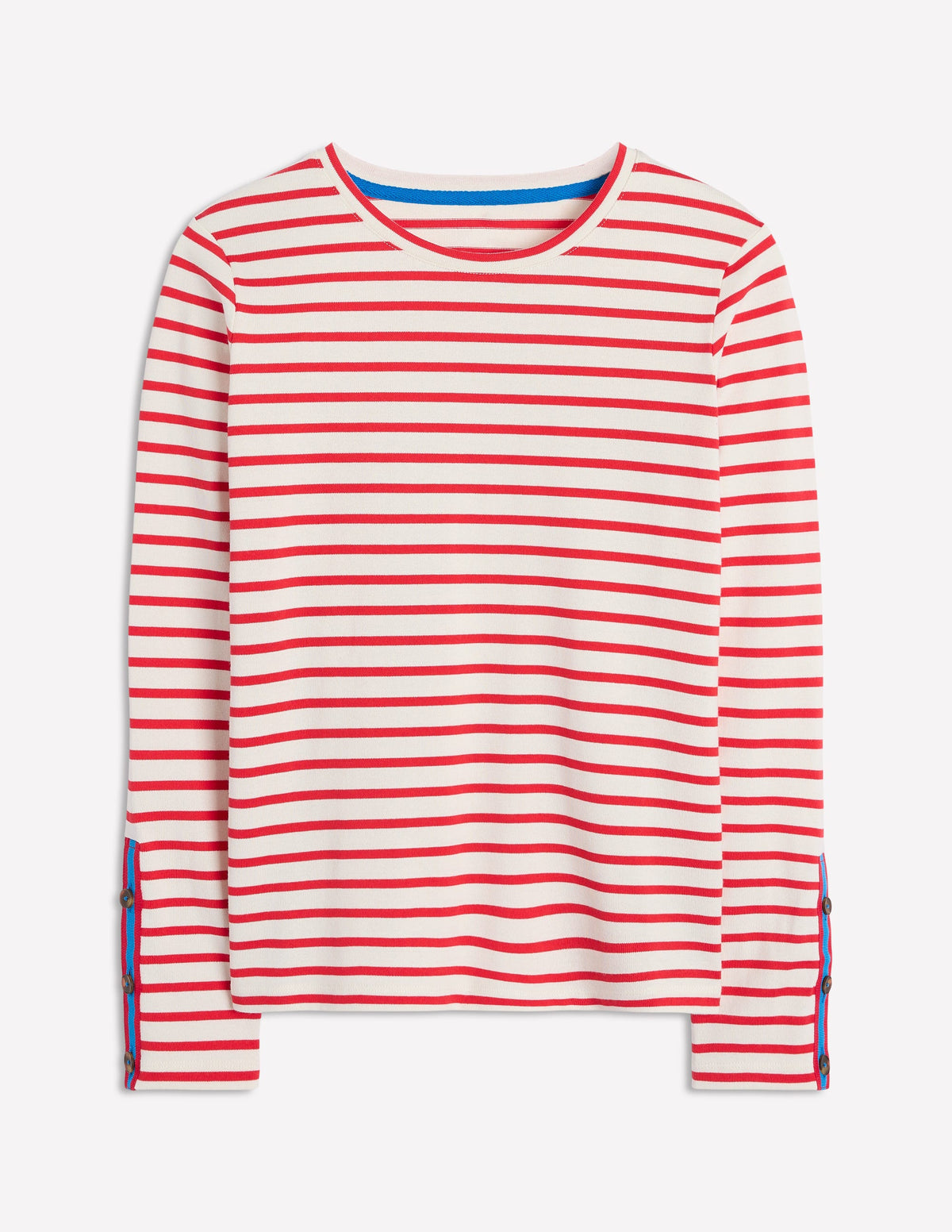 Button Cuff Mariner Breton-Red, Ivory Stripe - Image 2