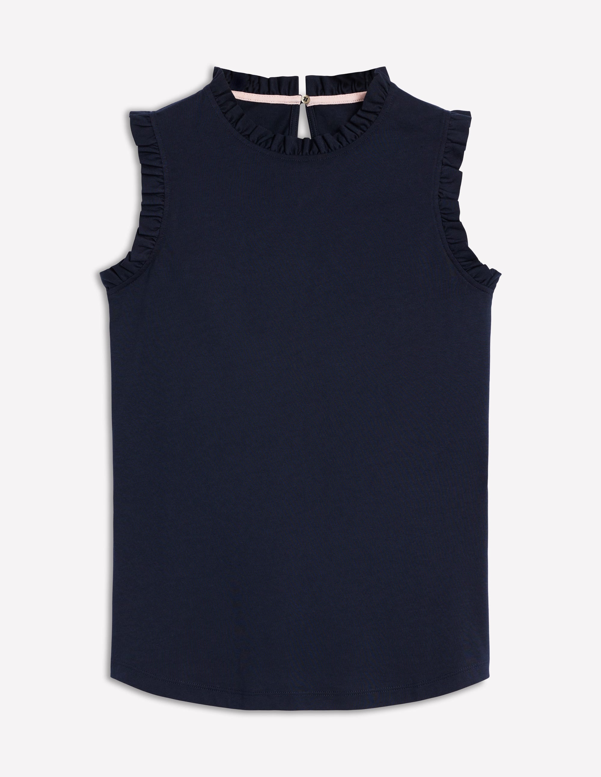 Supersoft Frill Detail Vest-Navy - Image 5
