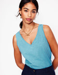 Sophie Slub Vest-Duck Egg Blue