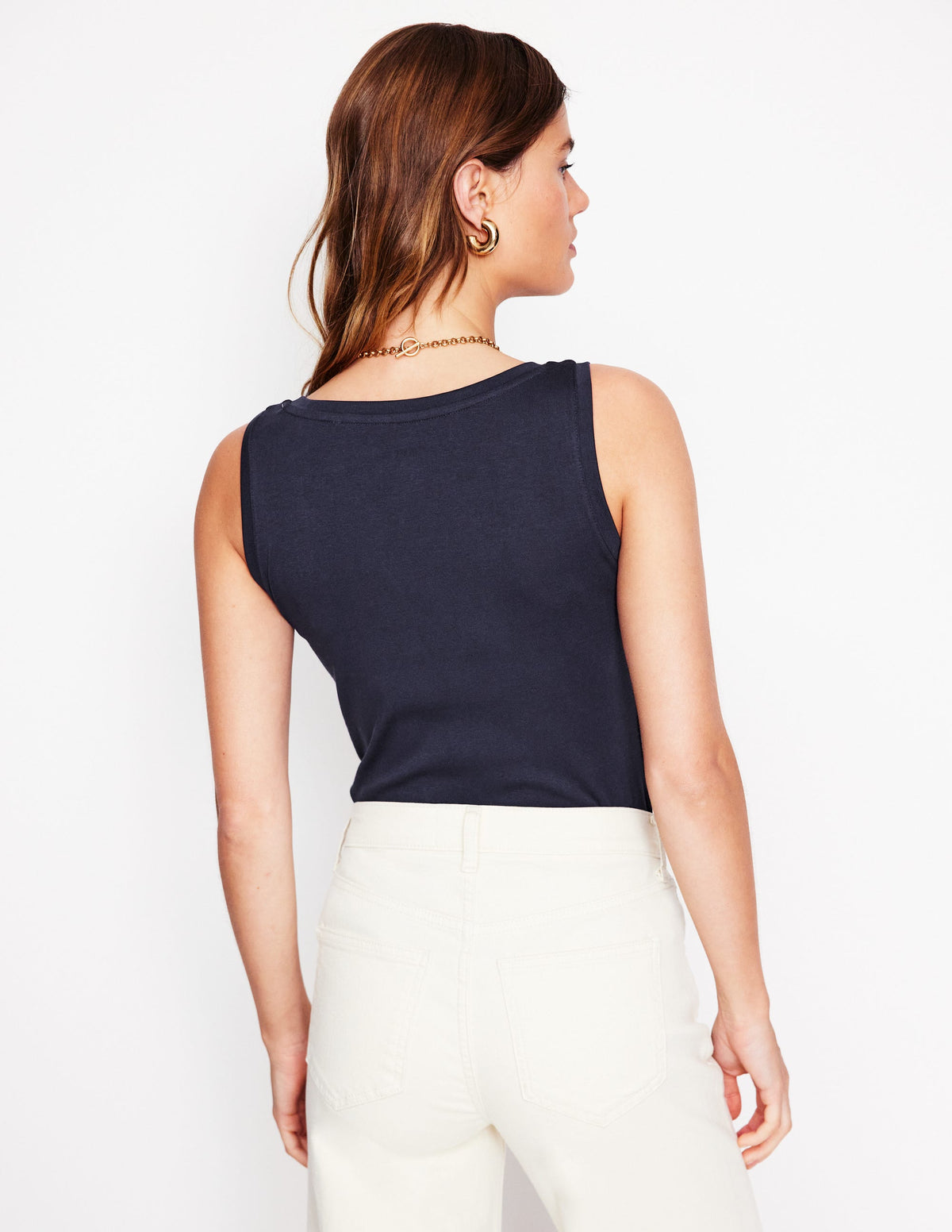 Essential Scoop-Neck Vest-Navy - Image 3