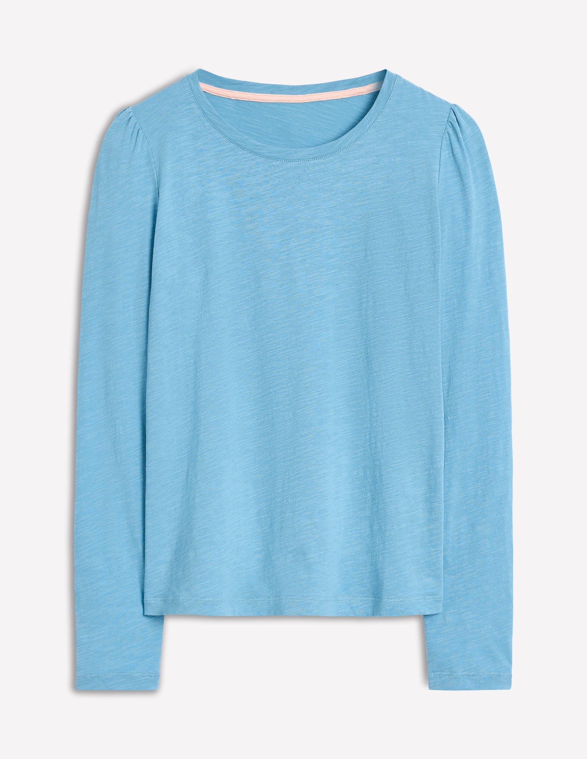 Cotton Crew Long Sleeve Top-Duck Egg Blue - Image 5