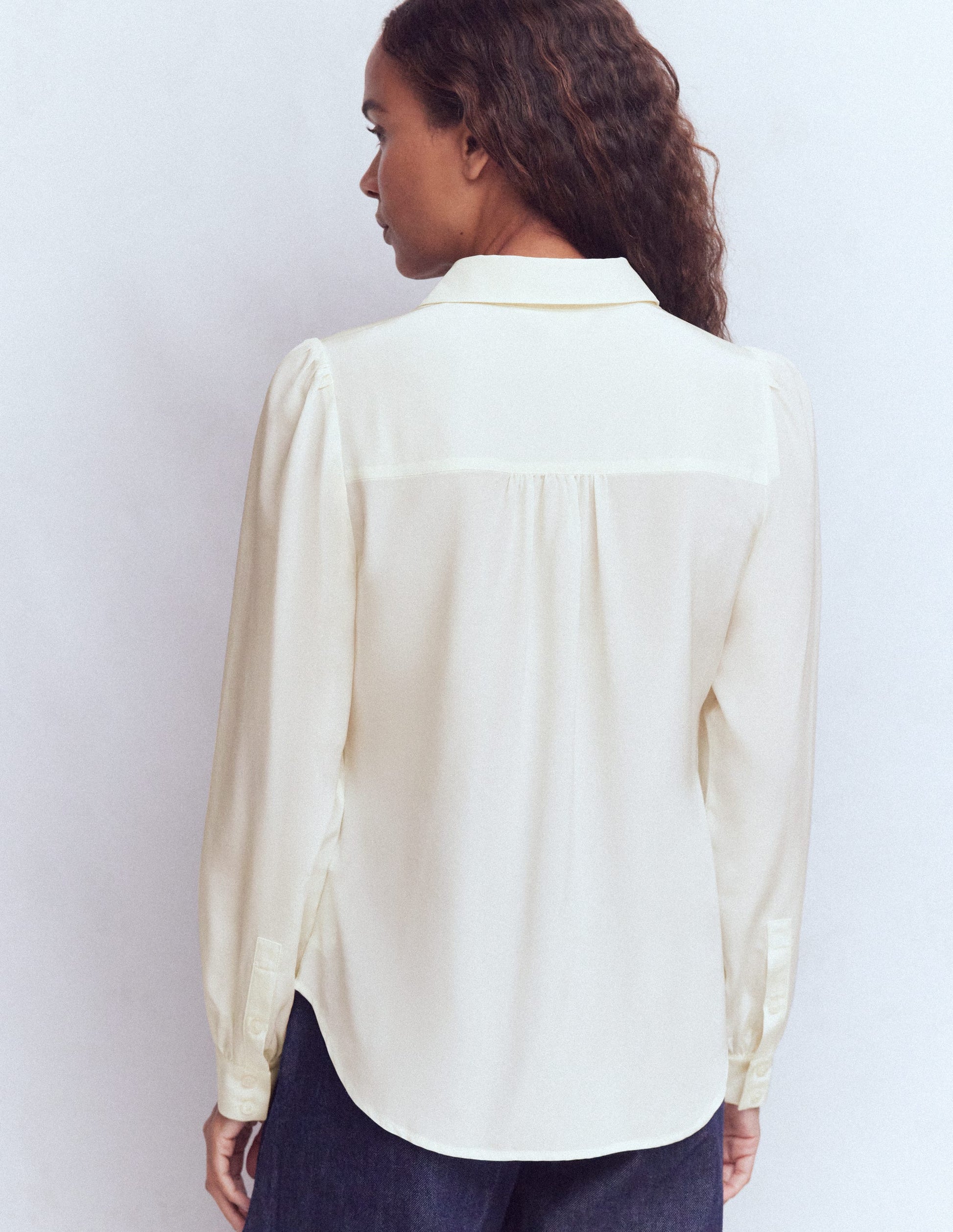 Sara Silk Shirt-Ivory-3