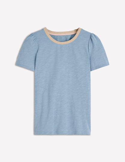 Metallic Trim T-Shirt-French Blue-5