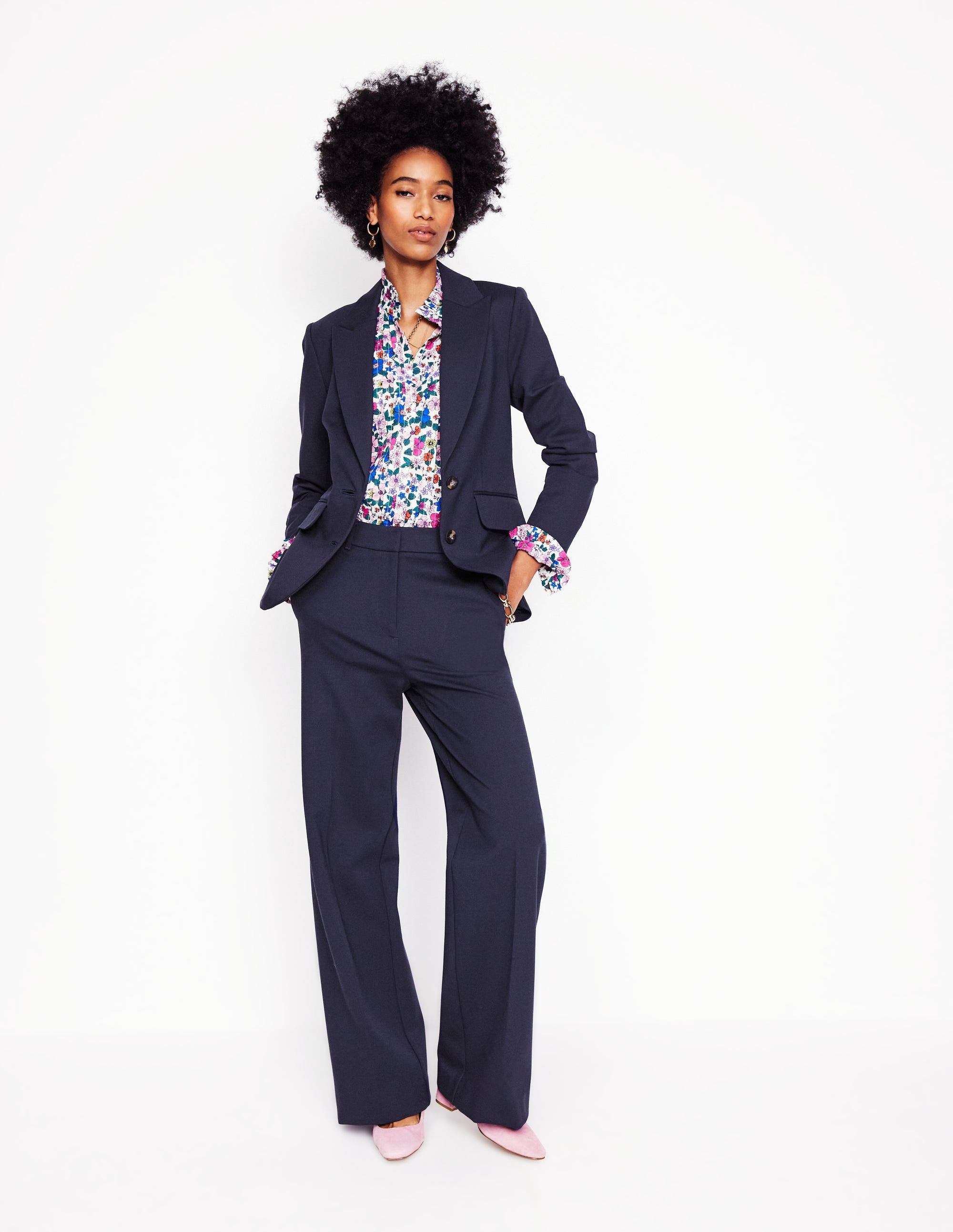 Marylebone Ponte Blazer-Navy - Image 1