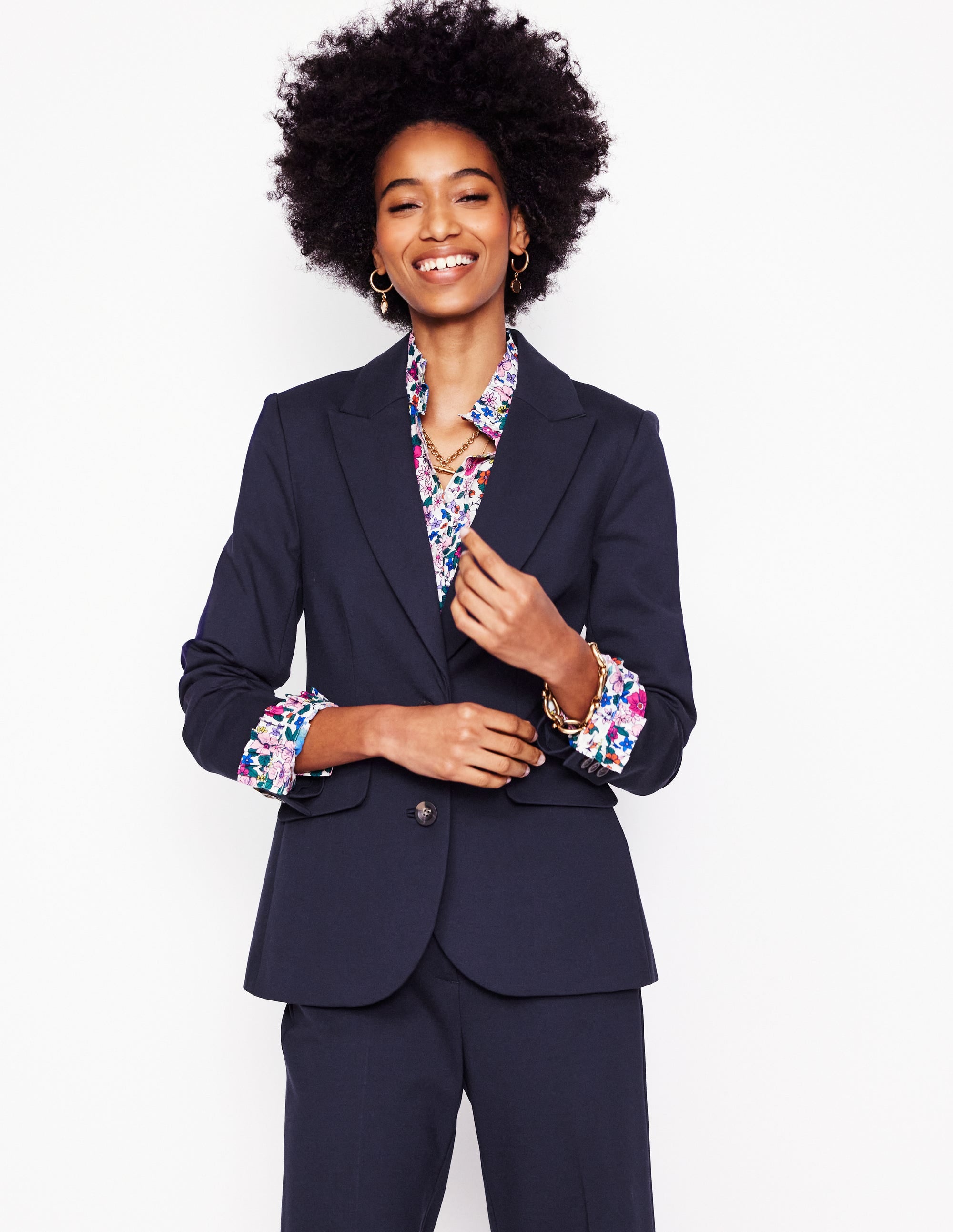 Marylebone Ponte Blazer-Navy - Image 3
