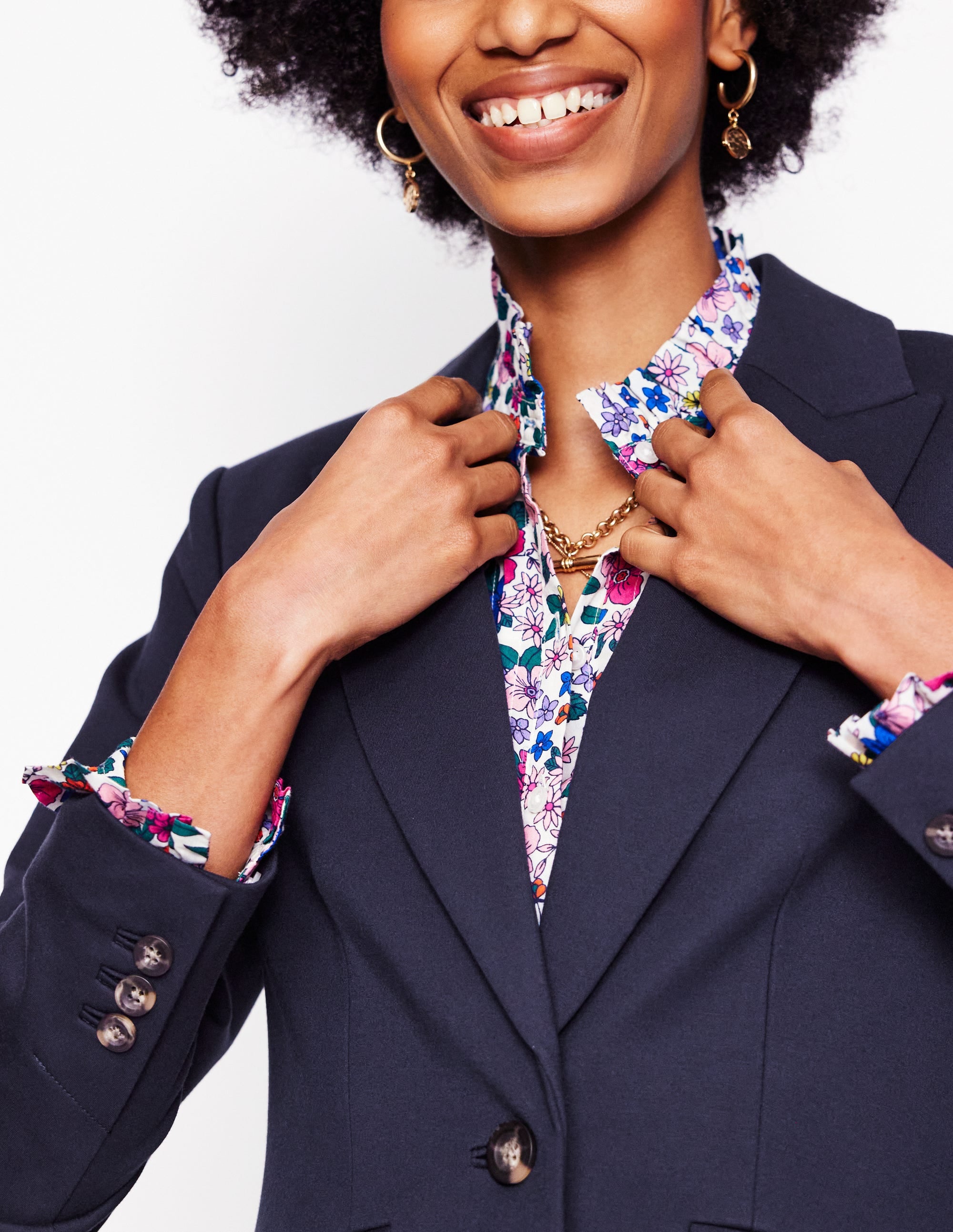 Marylebone Ponte Blazer-Navy - Image 4