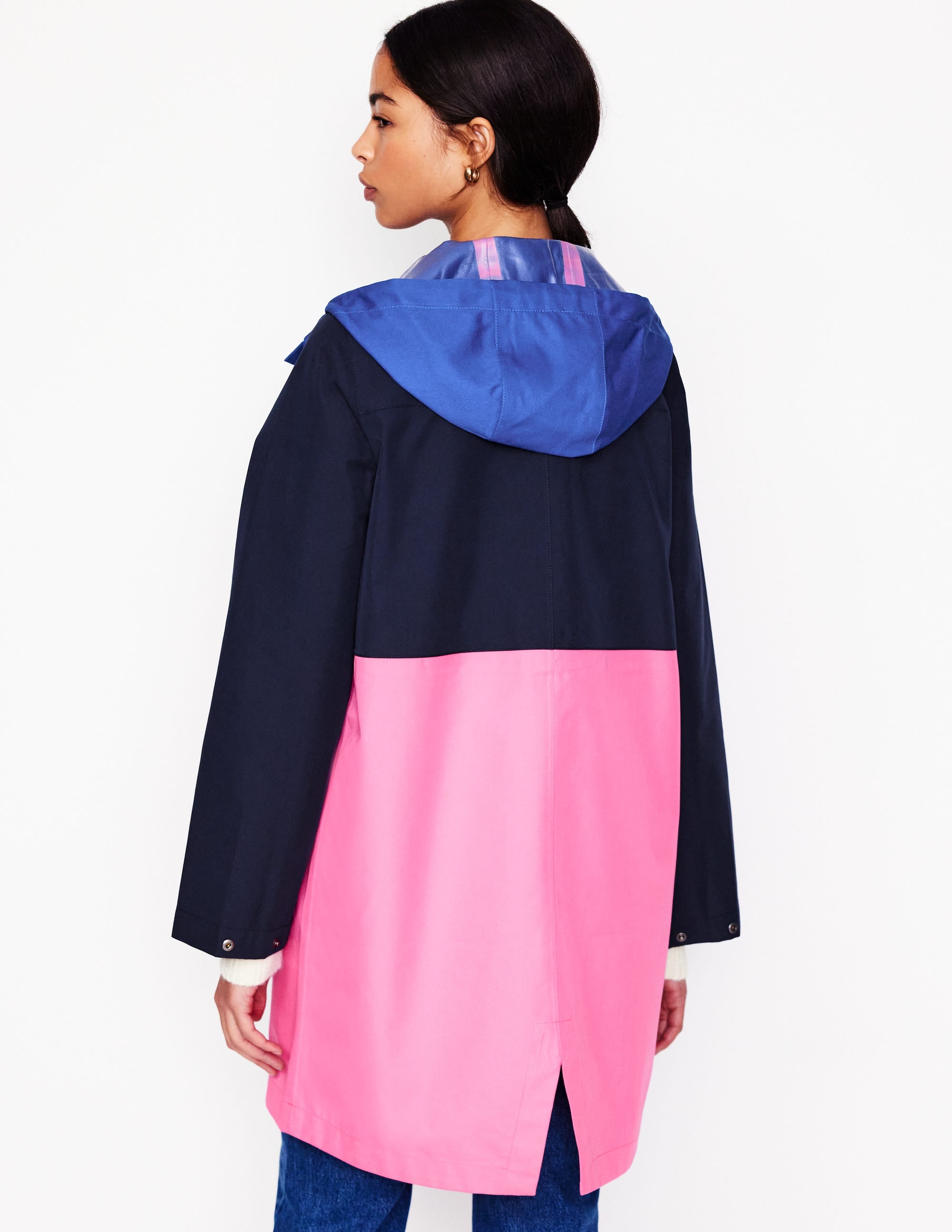 Wells Waterproof Hooded Coat-Colourblock - Image 3