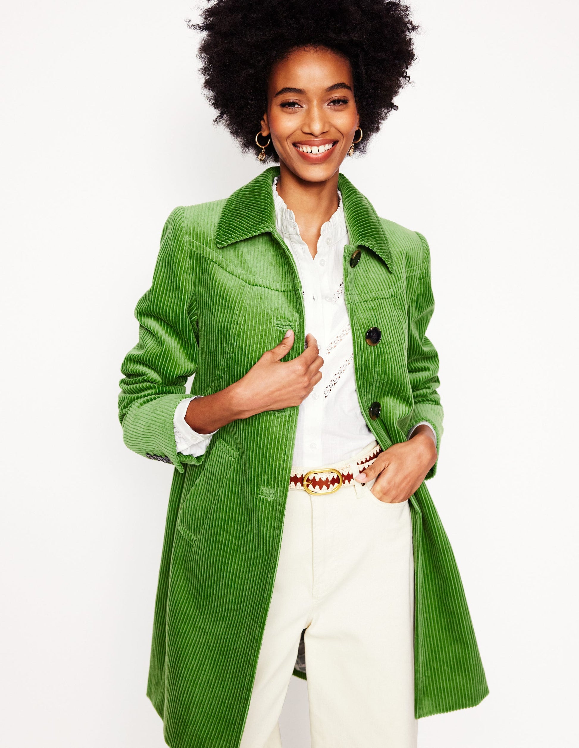 Lincoln Cord Coat-Promenade Green-1