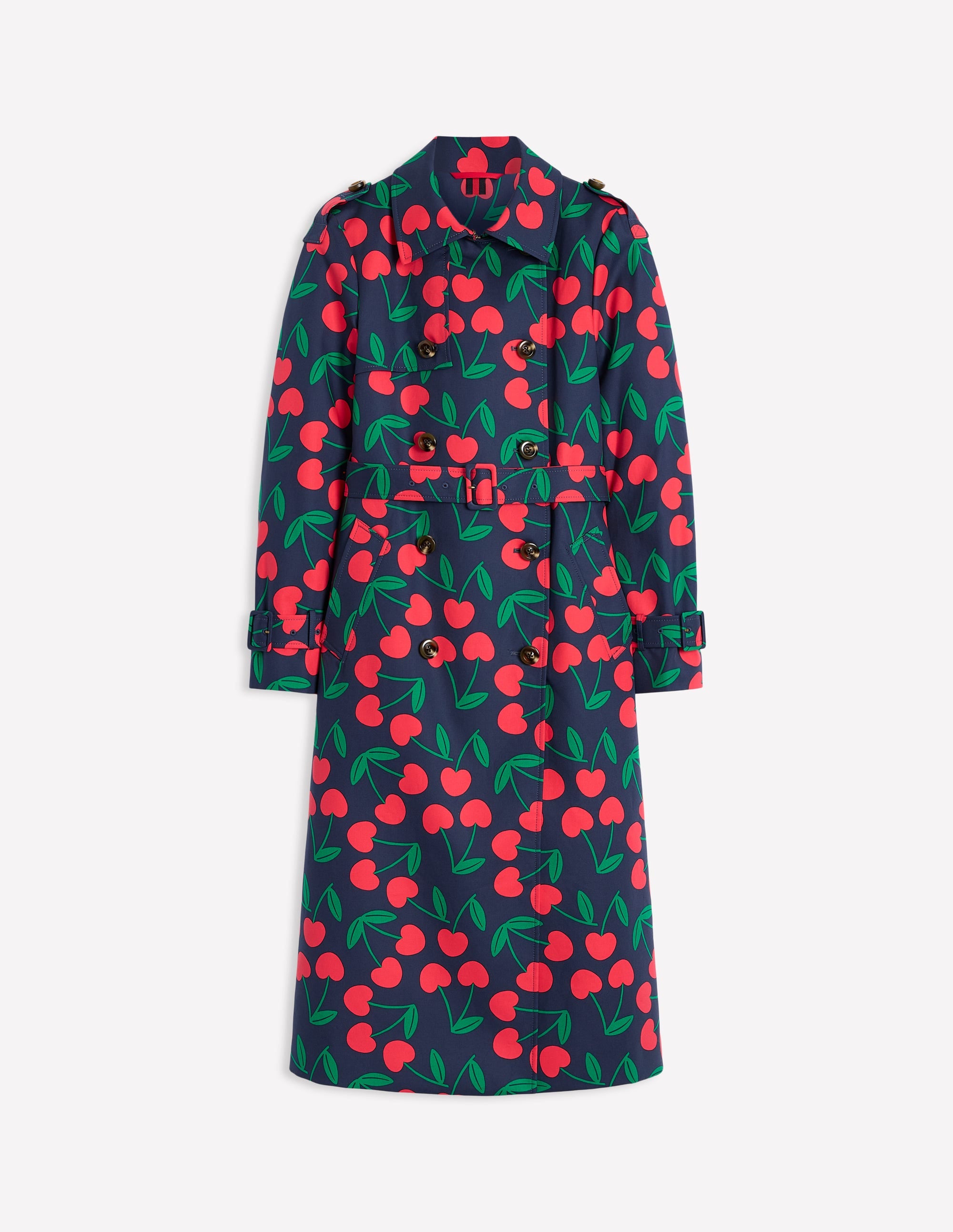 Cheltenham Trench Coat-French Navy, Cherry Scatter - Image 8