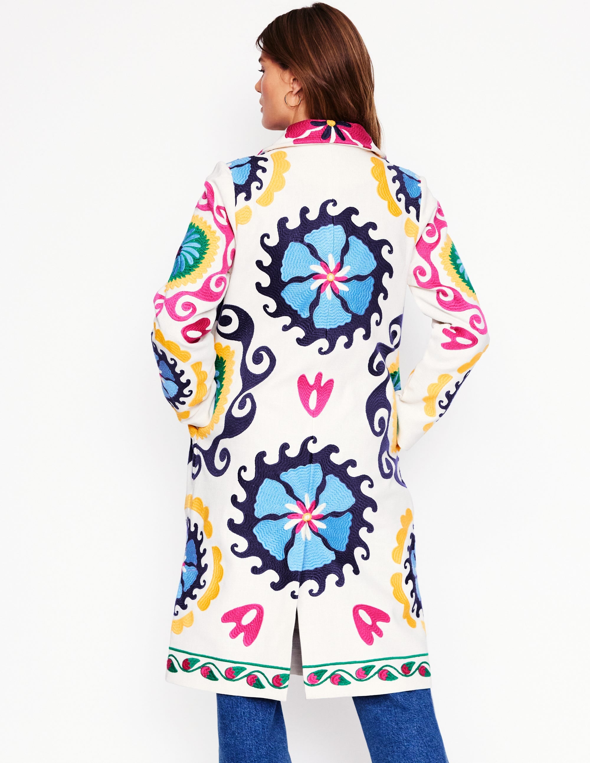 Embroidered Souvenir Coat-Multi, Ornamental Wave - Image 4