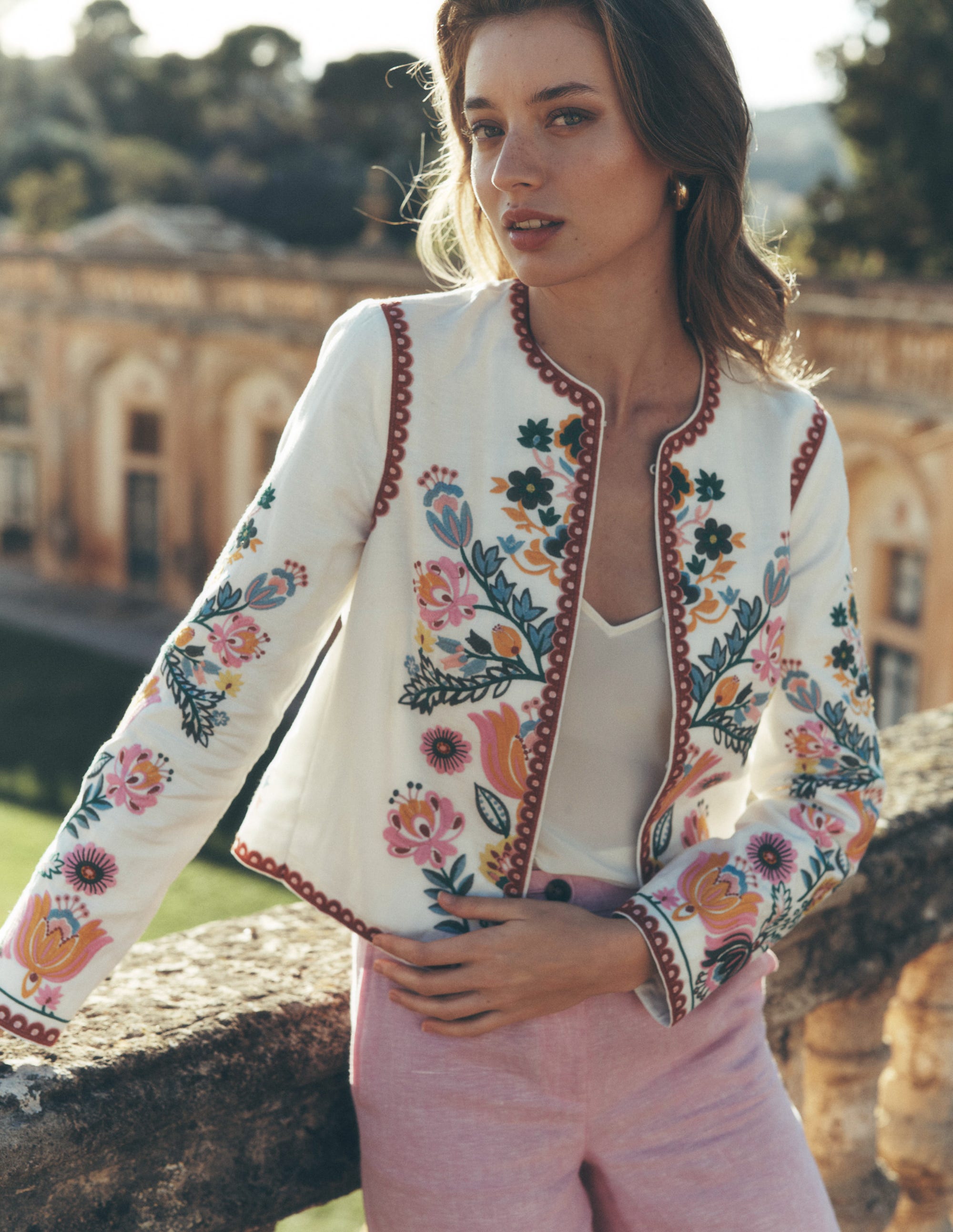 Embroidered Item Jacket-Ivory, Tulip Fusion - Image 2