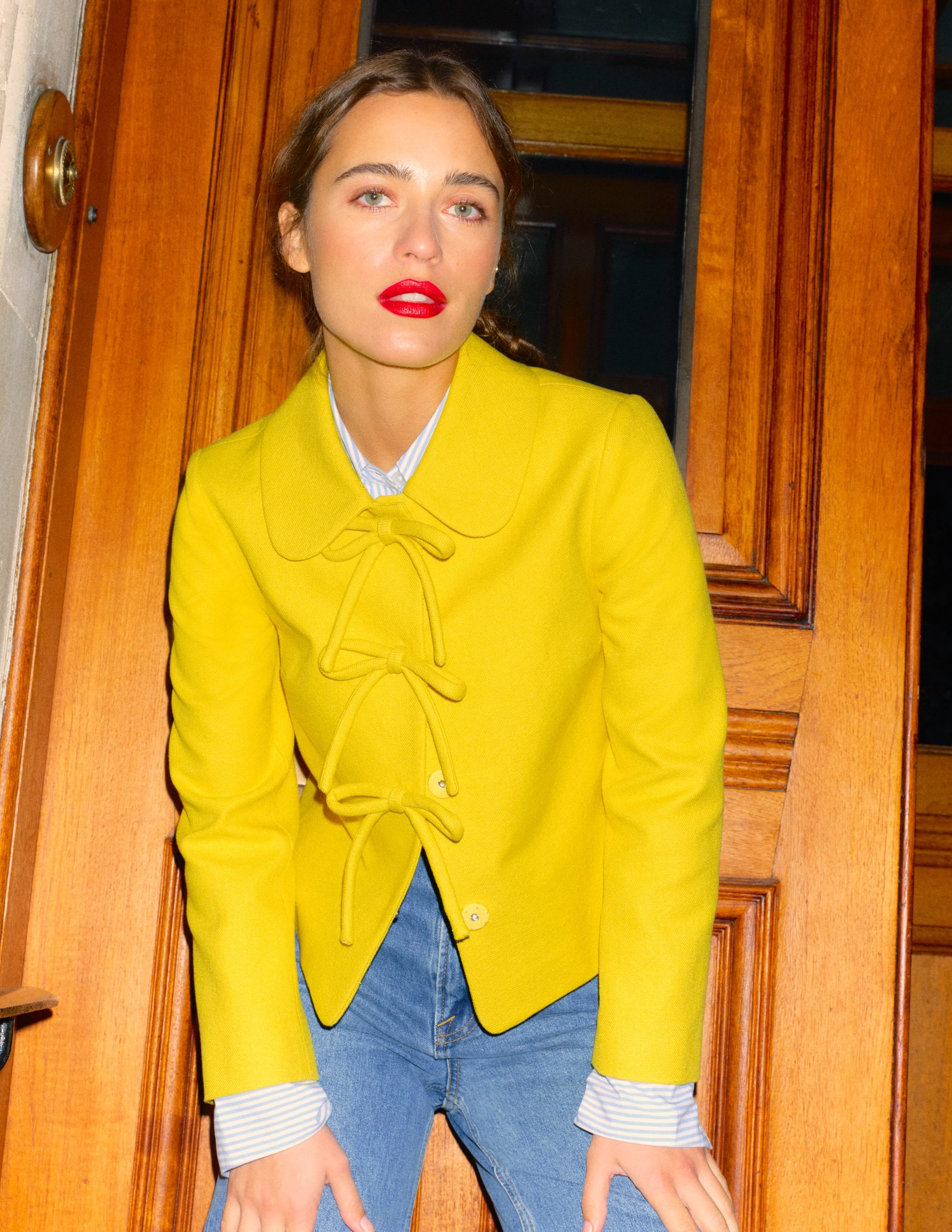 Rye Cotton Bow Jacket-Pineapple Yellow - Image 2