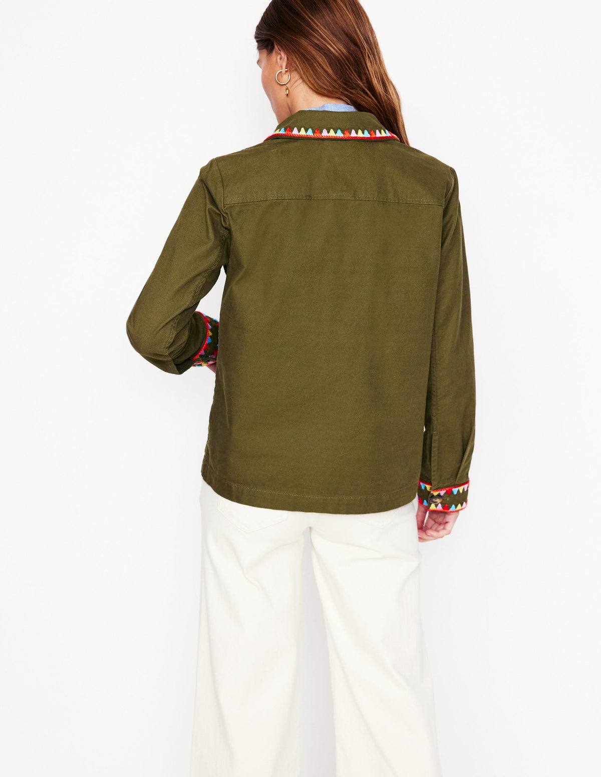 Embroidered Utility Jacket-Woodland Green - Image 4