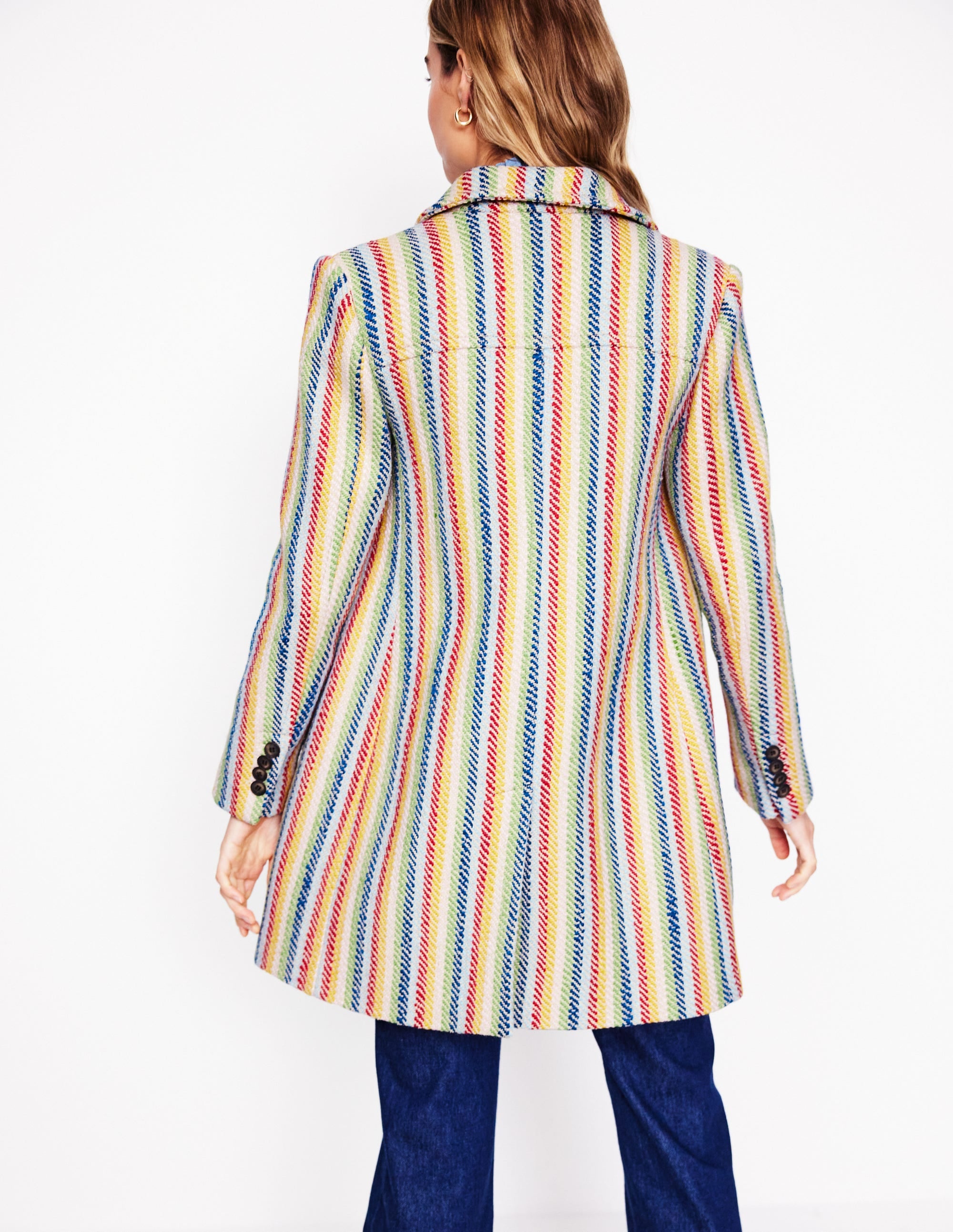 Lincoln Stripe Coat-Rainbow Twill Stripe - Image 3