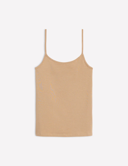 Plain Cami Top-Medium Beige-5