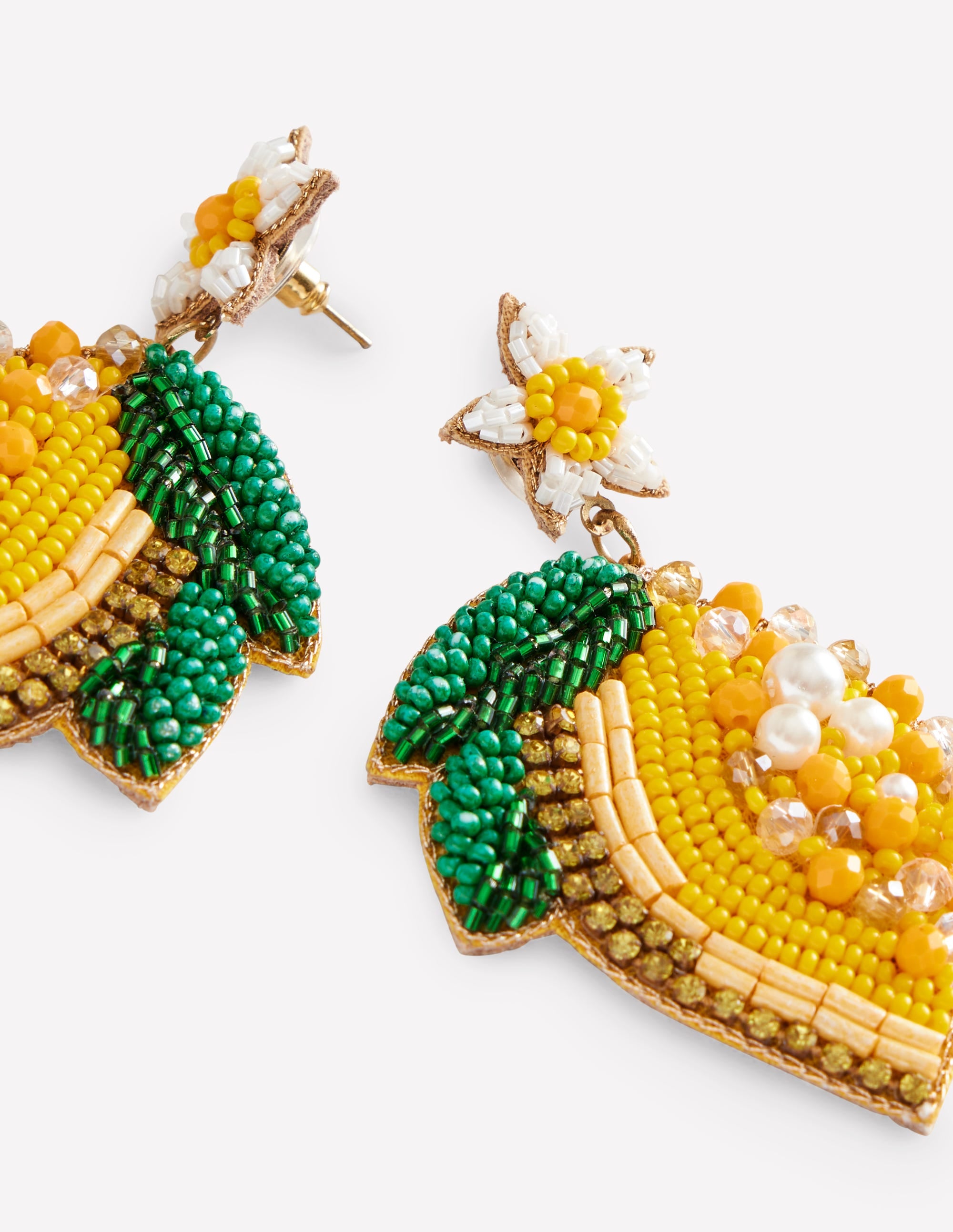 Beady Motif Earrings-Lemon - Image 3