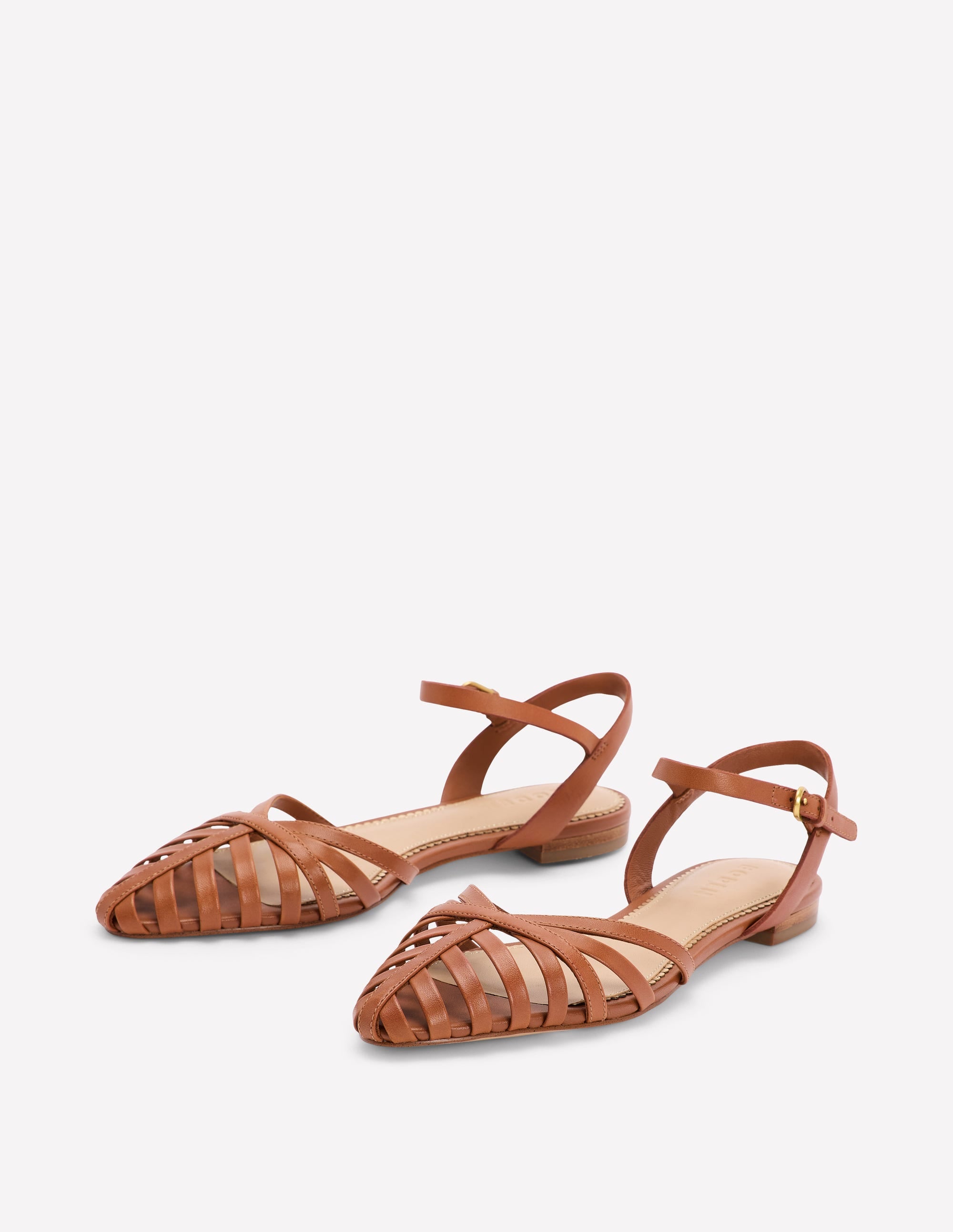 Multi Strap Pointed Sandals-Tan - Image 3