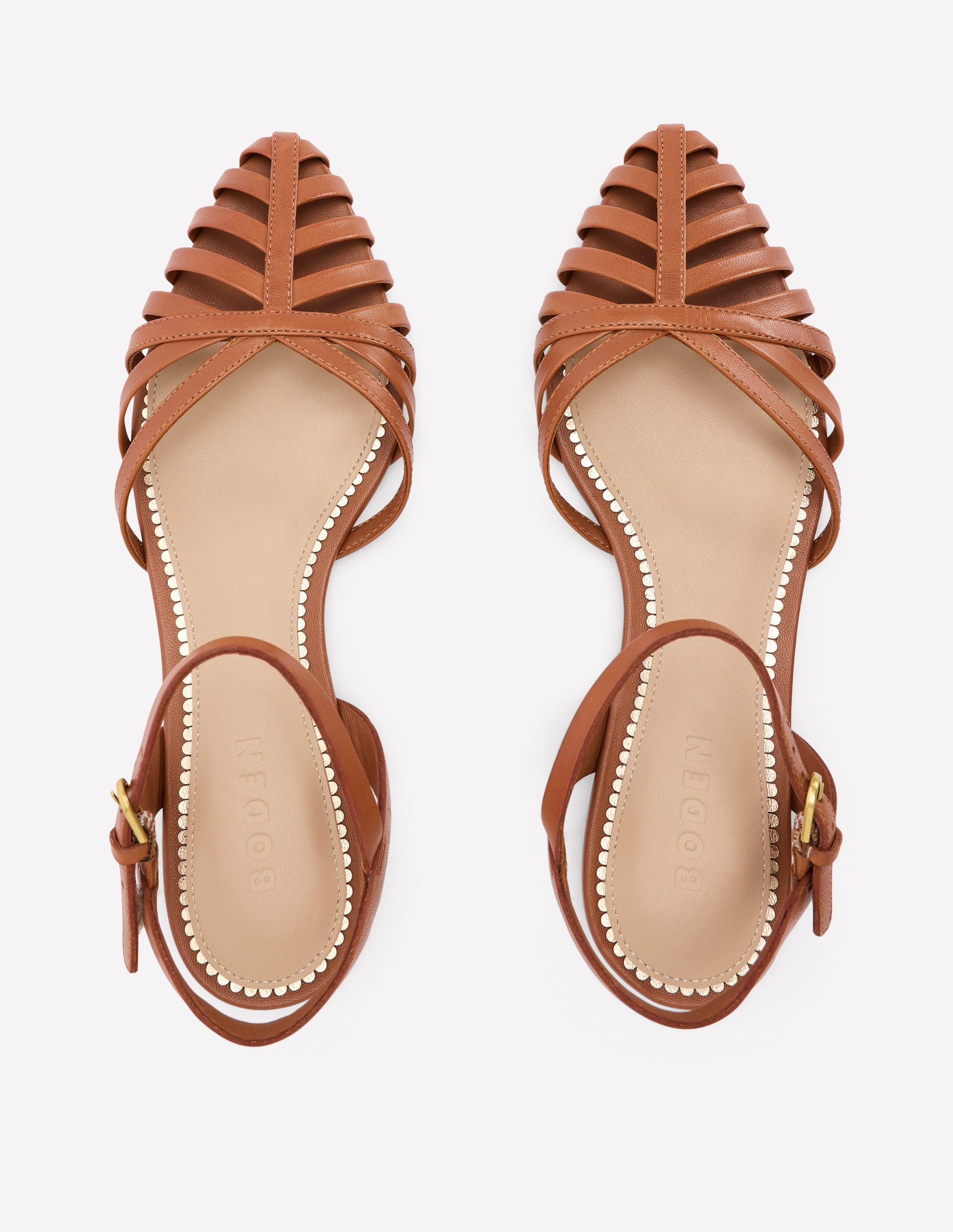 Multi Strap Pointed Sandals-Tan - Image 5