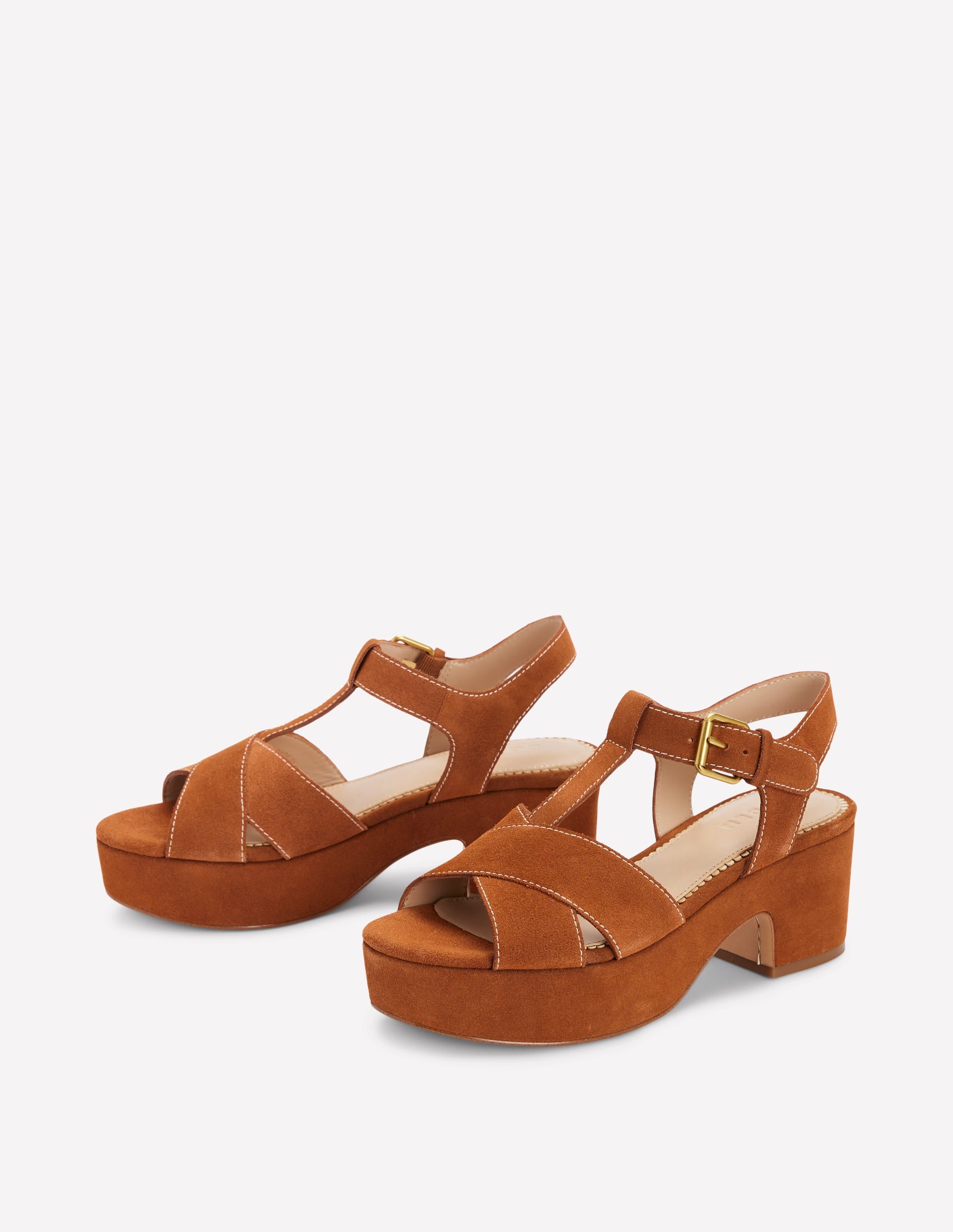 Cut Out Wedge Sandal-Tan - Image 2