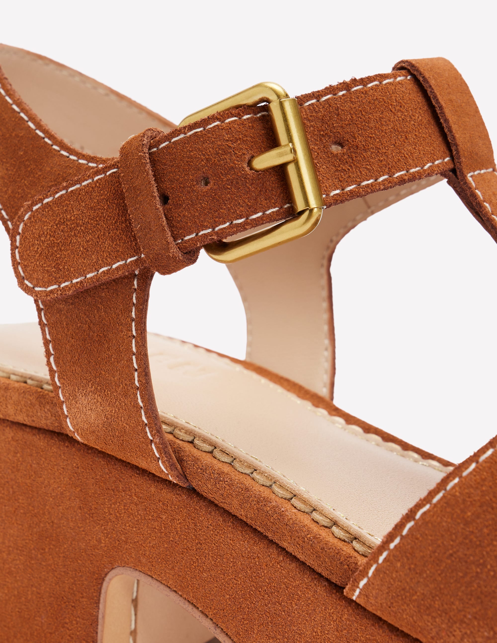 Cut Out Wedge Sandal-Tan - Image 3