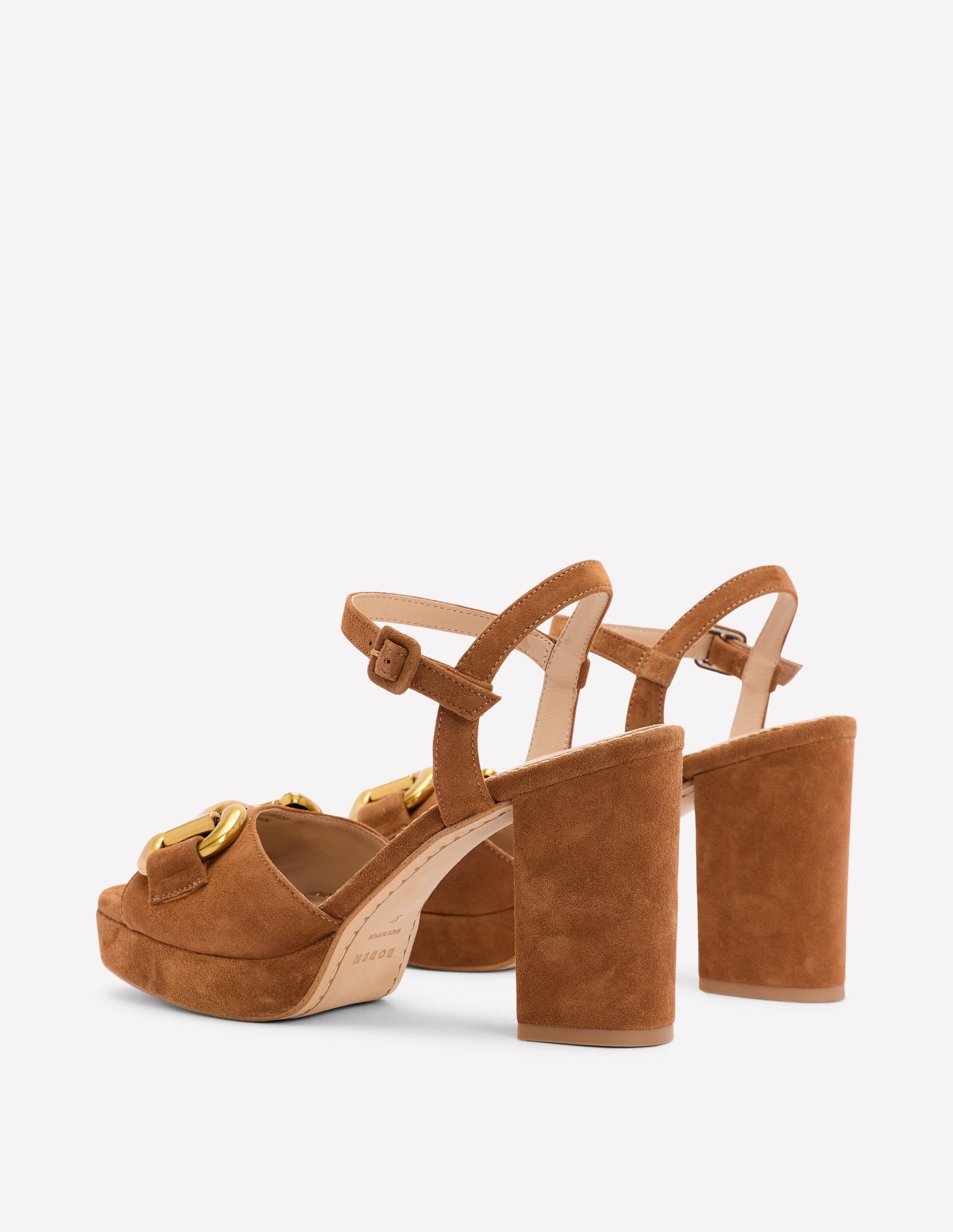 Snaffle Trim Platform Sandal-Tan - Image 4