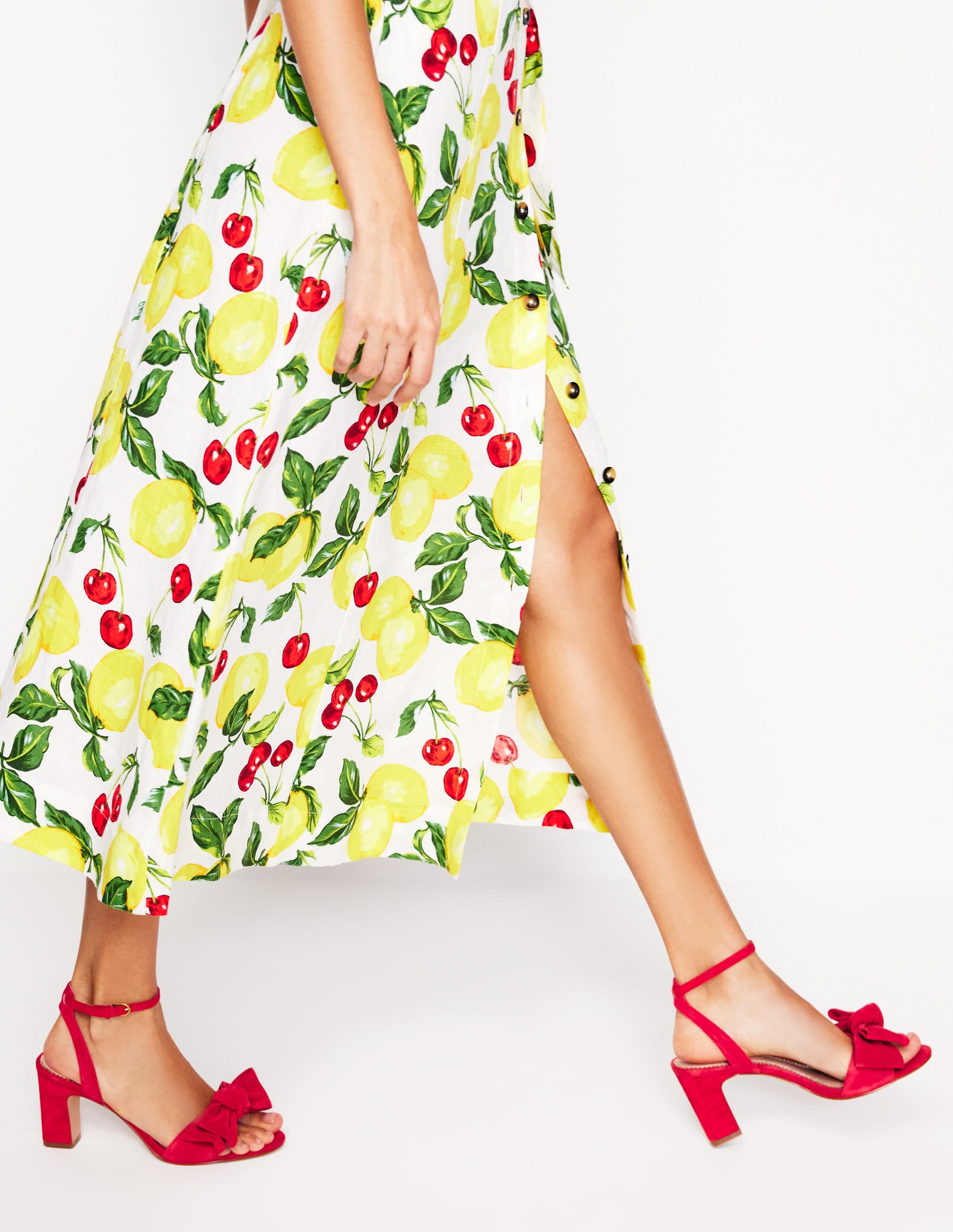 Bow Heeled Sandals-Hibiscus - Image 2