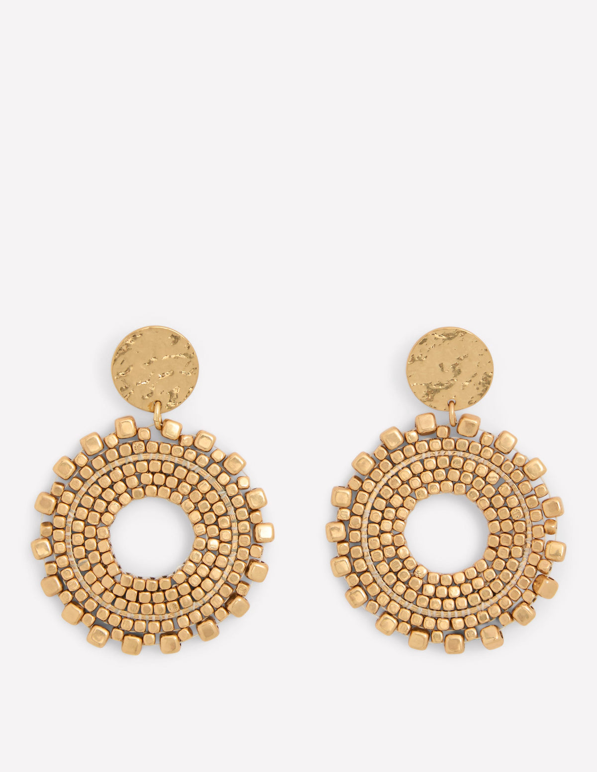 Circle Motif Earrings-Gold-1