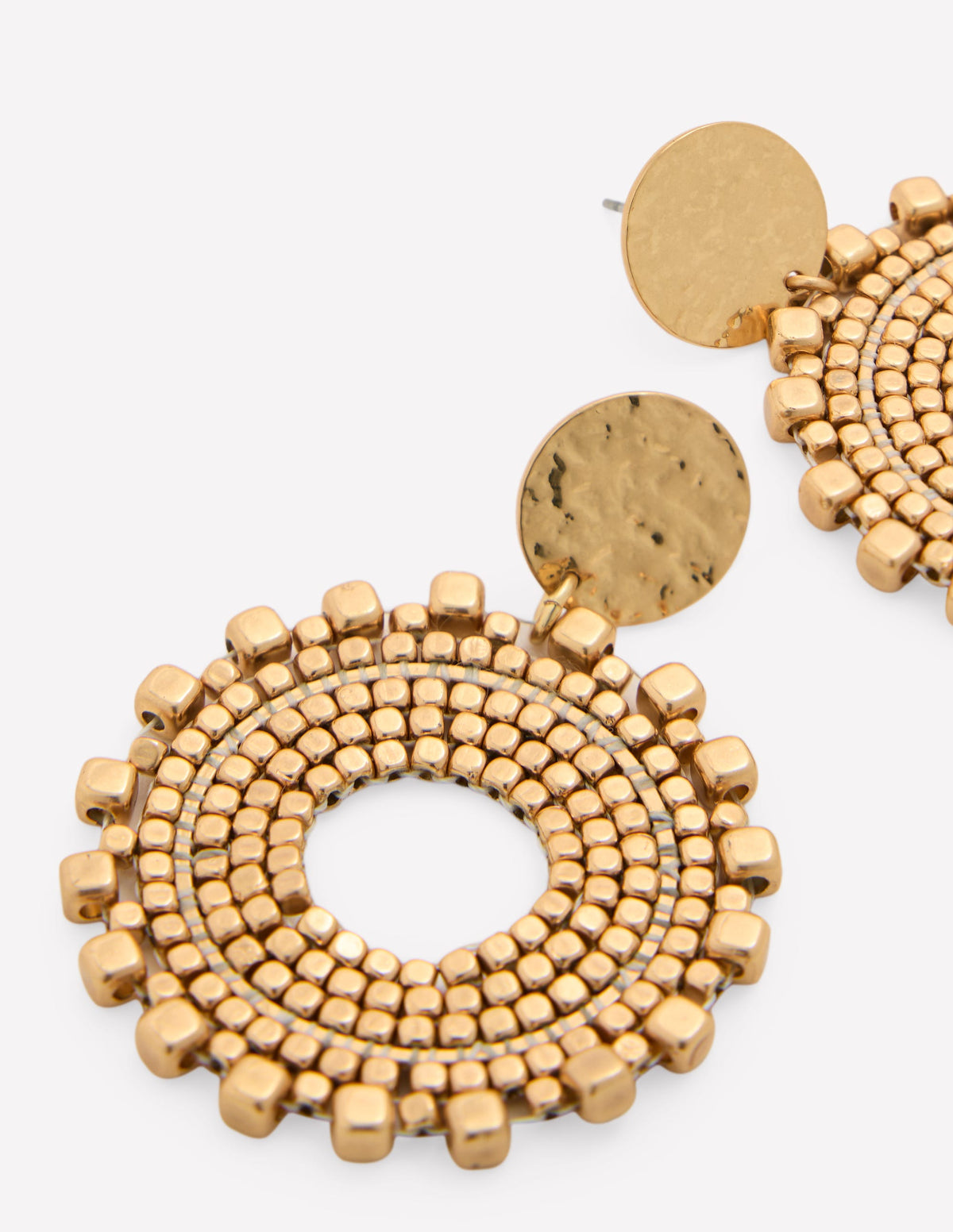 Circle Motif Earrings-Gold-3