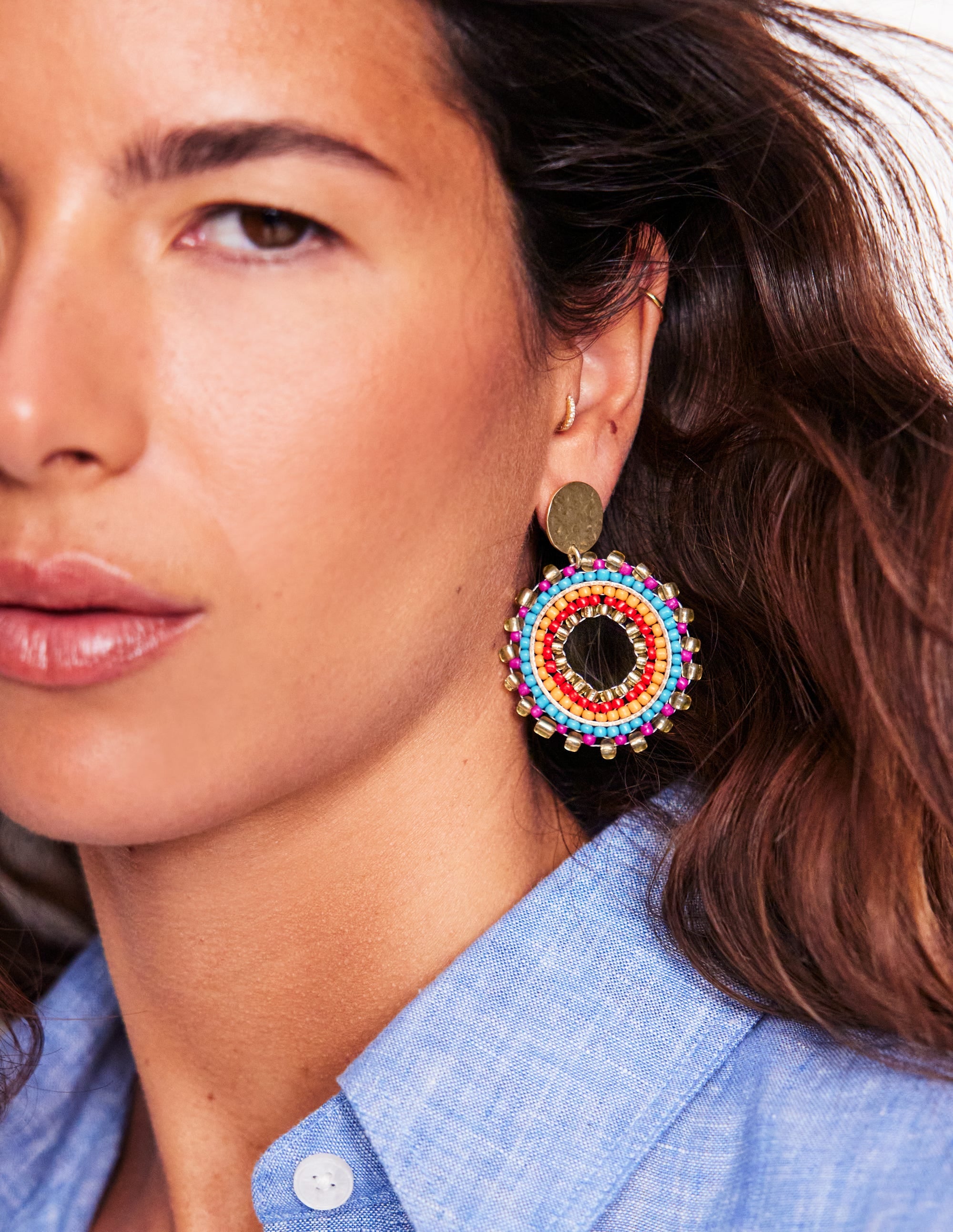Circle Motif Earrings-Multi - Image 2