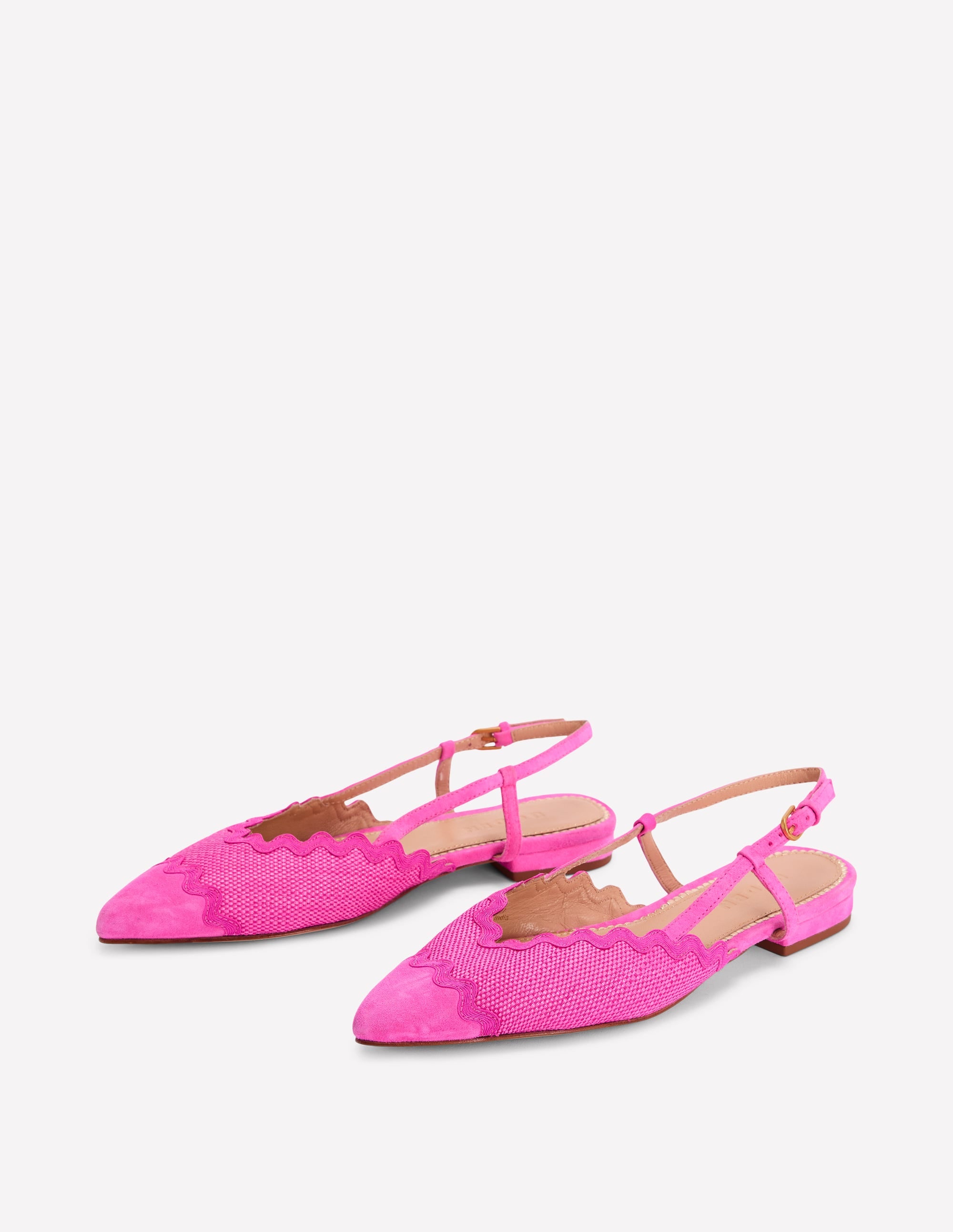 Ric Rac Detail Pointed Flats-Festival Pink - Image 3