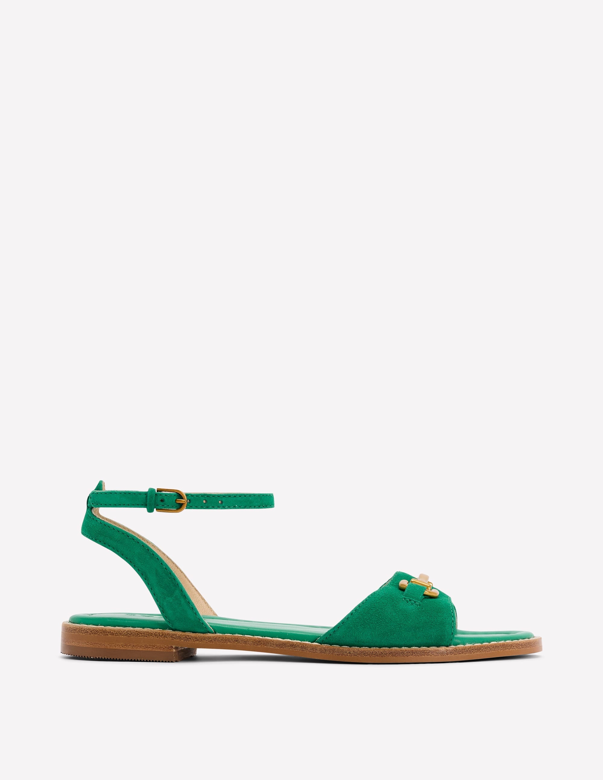 Iris Snaffle Flat Sandals-Rich Emerald - Image 1
